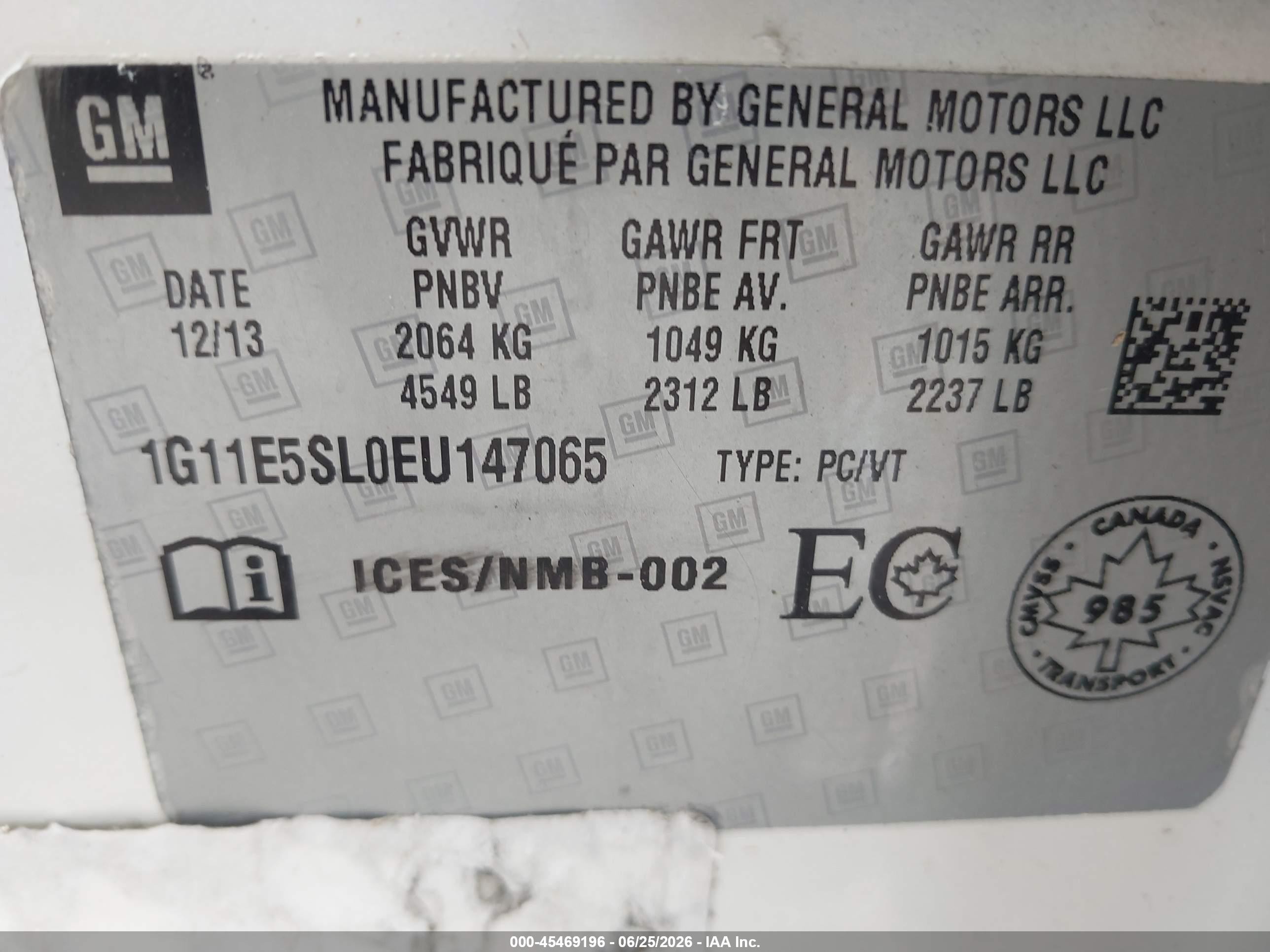 2014 Chevrolet Malibu 2lt White vin: 1G11E5SL0EU147065