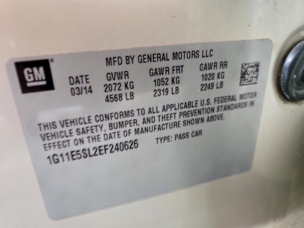2014 Chevrolet Malibu 2lt Tan vin: 1G11E5SL2EF240626