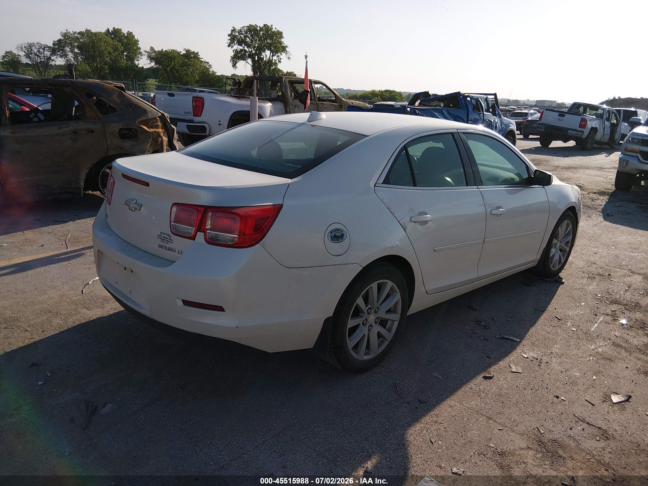 2014 Chevrolet Malibu 2lt White vin: 1G11E5SL3EF205609