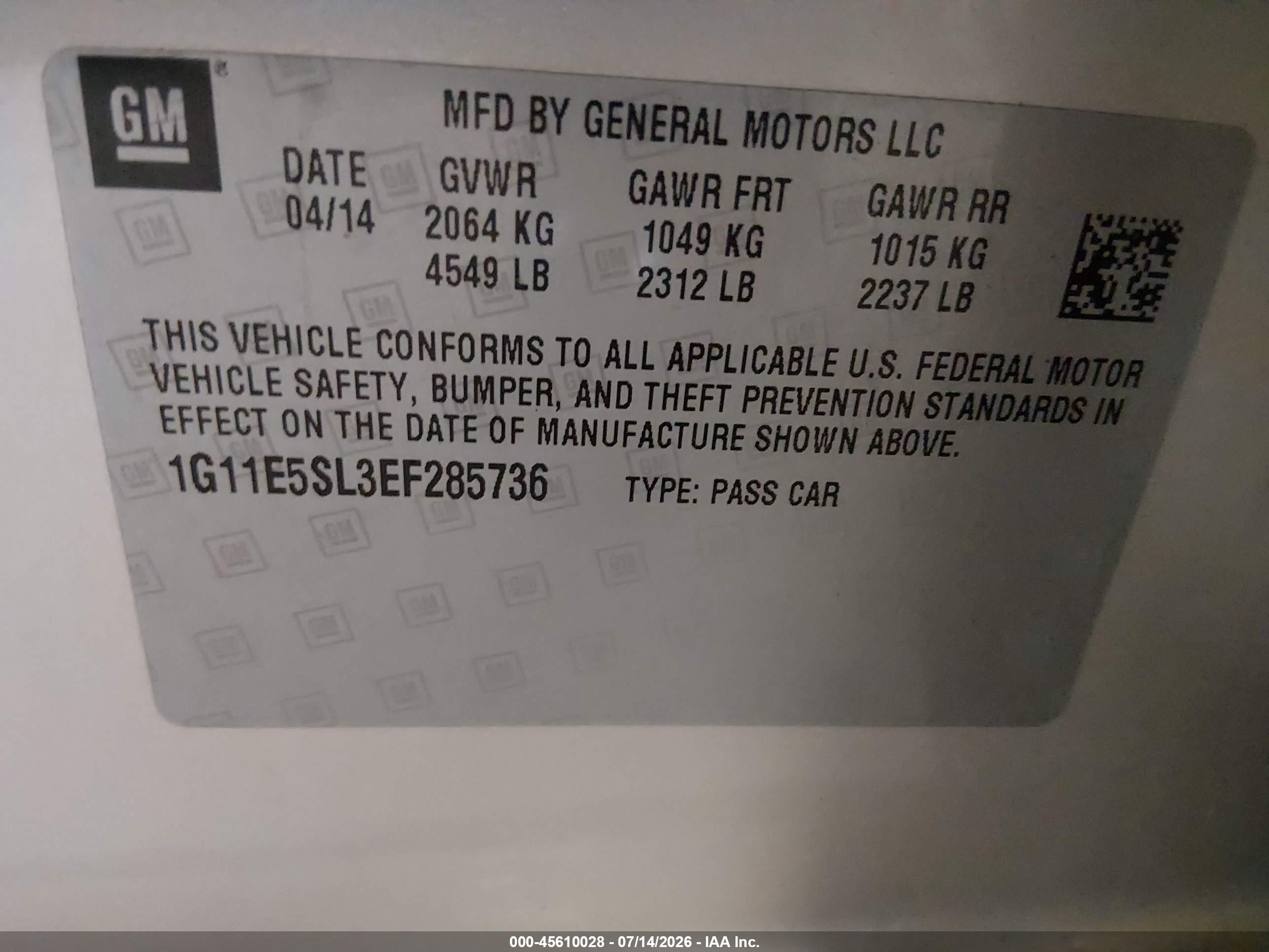 2014 Chevrolet Malibu 2lt Желто-коричневый vin: 1G11E5SL3EF285736