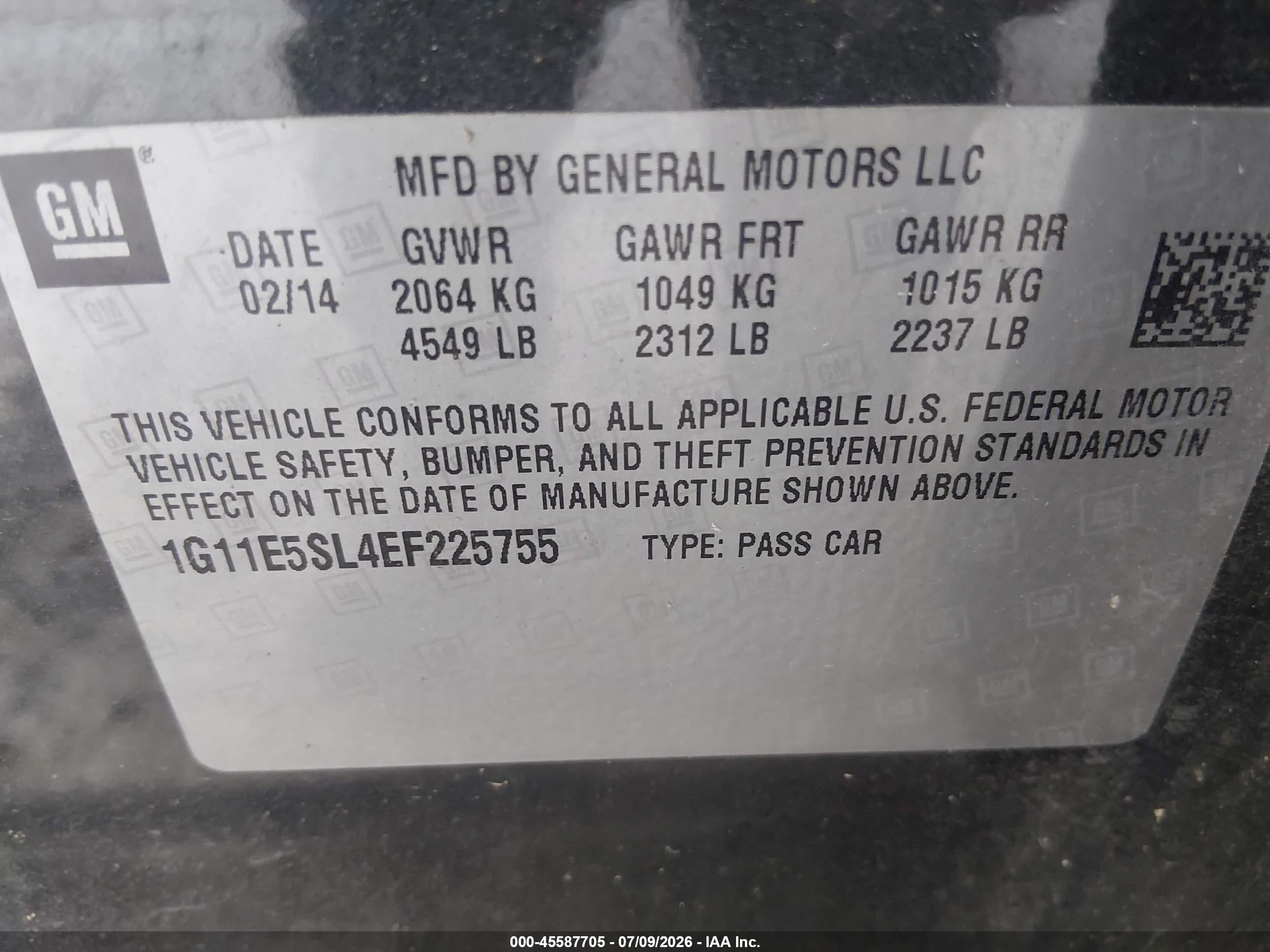 2014 Chevrolet Malibu 2lt Gray vin: 1G11E5SL4EF225755