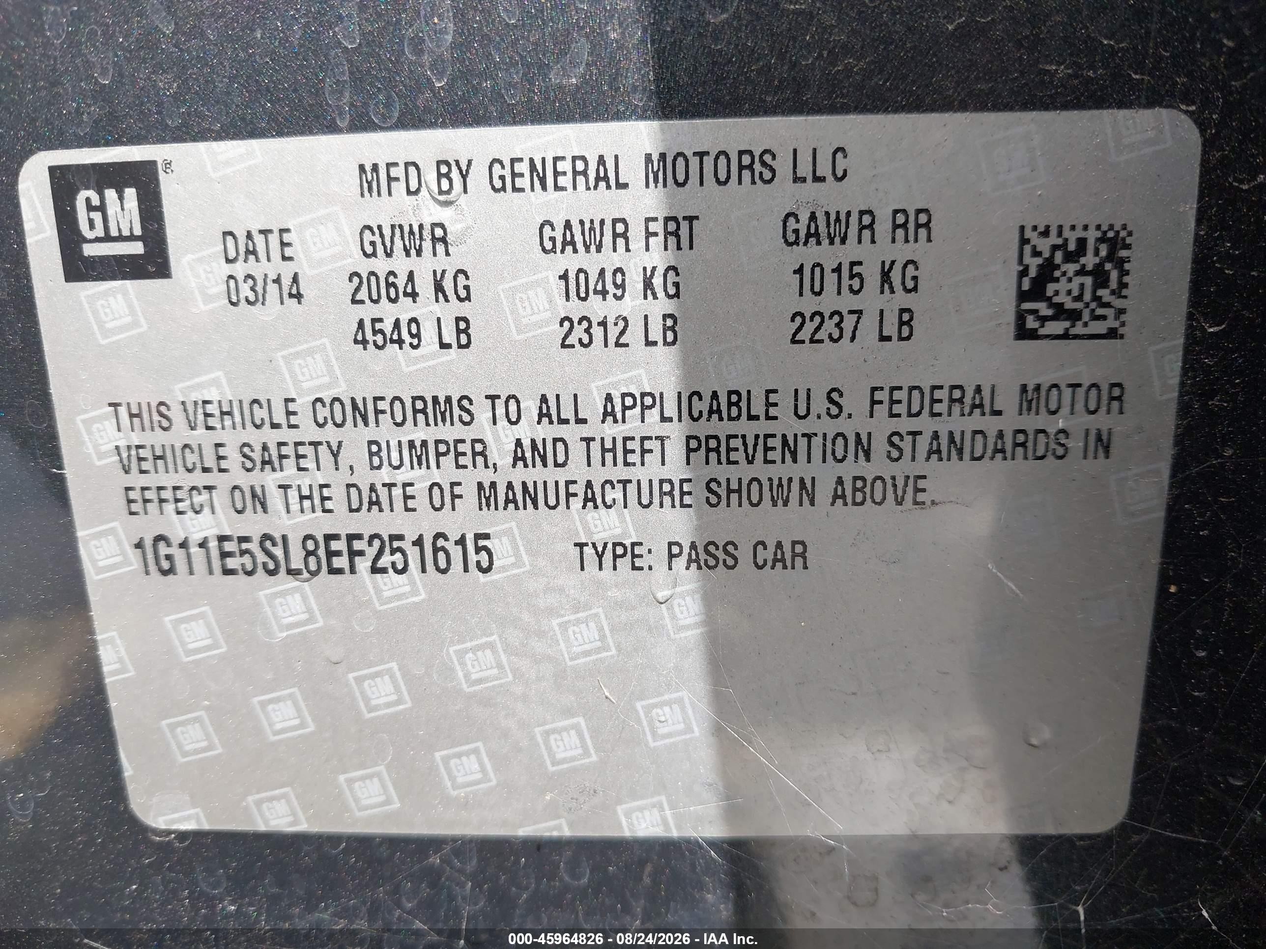 2014 Chevrolet Malibu 2lt Gray vin: 1G11E5SL8EF251615