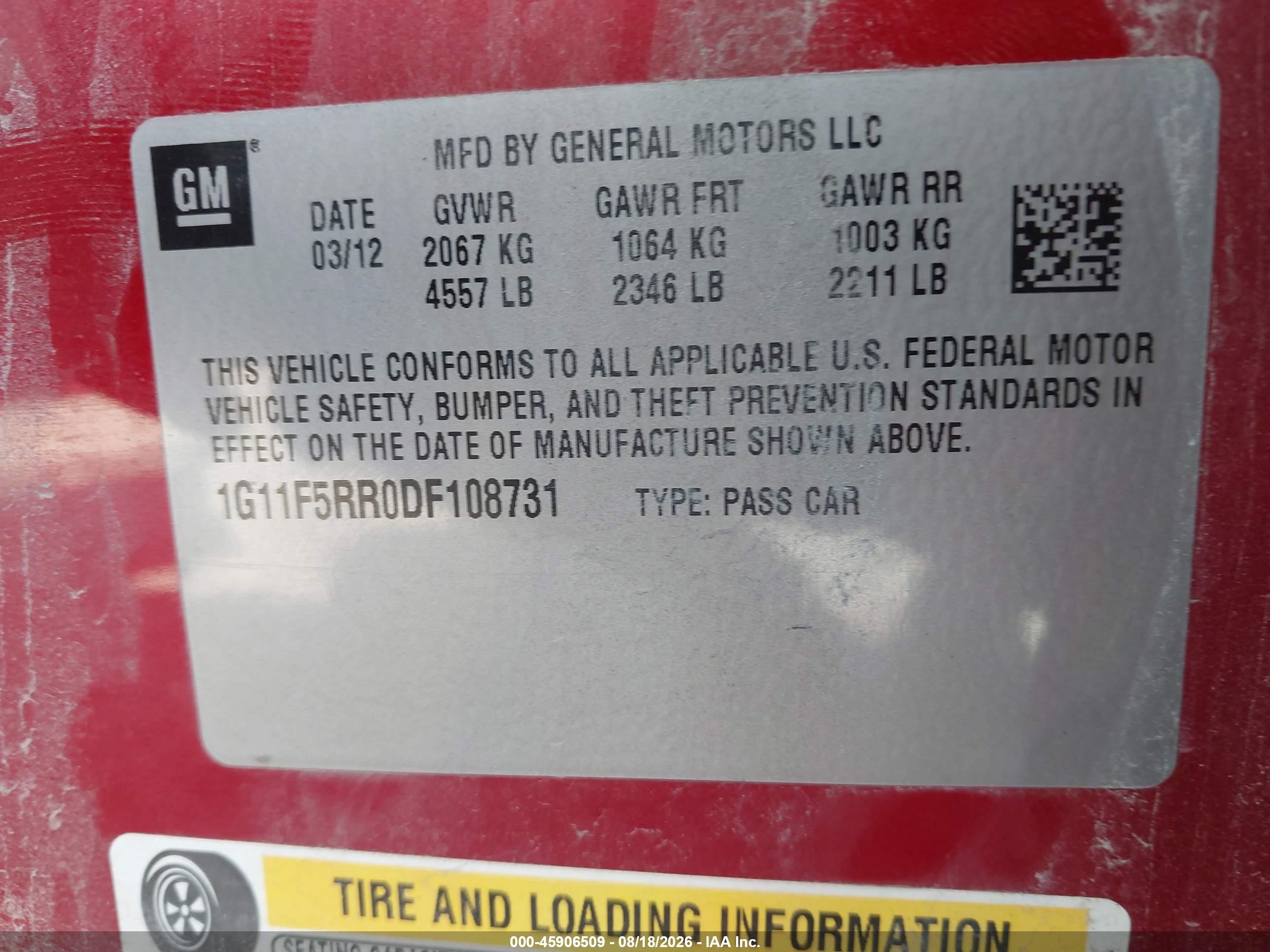 2013 Chevrolet Malibu Eco Premium Audio Red vin: 1G11F5RR0DF108731