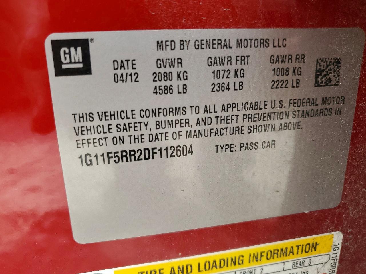 2013 Chevrolet Malibu 2lt Red vin: 1G11F5RR2DF112604