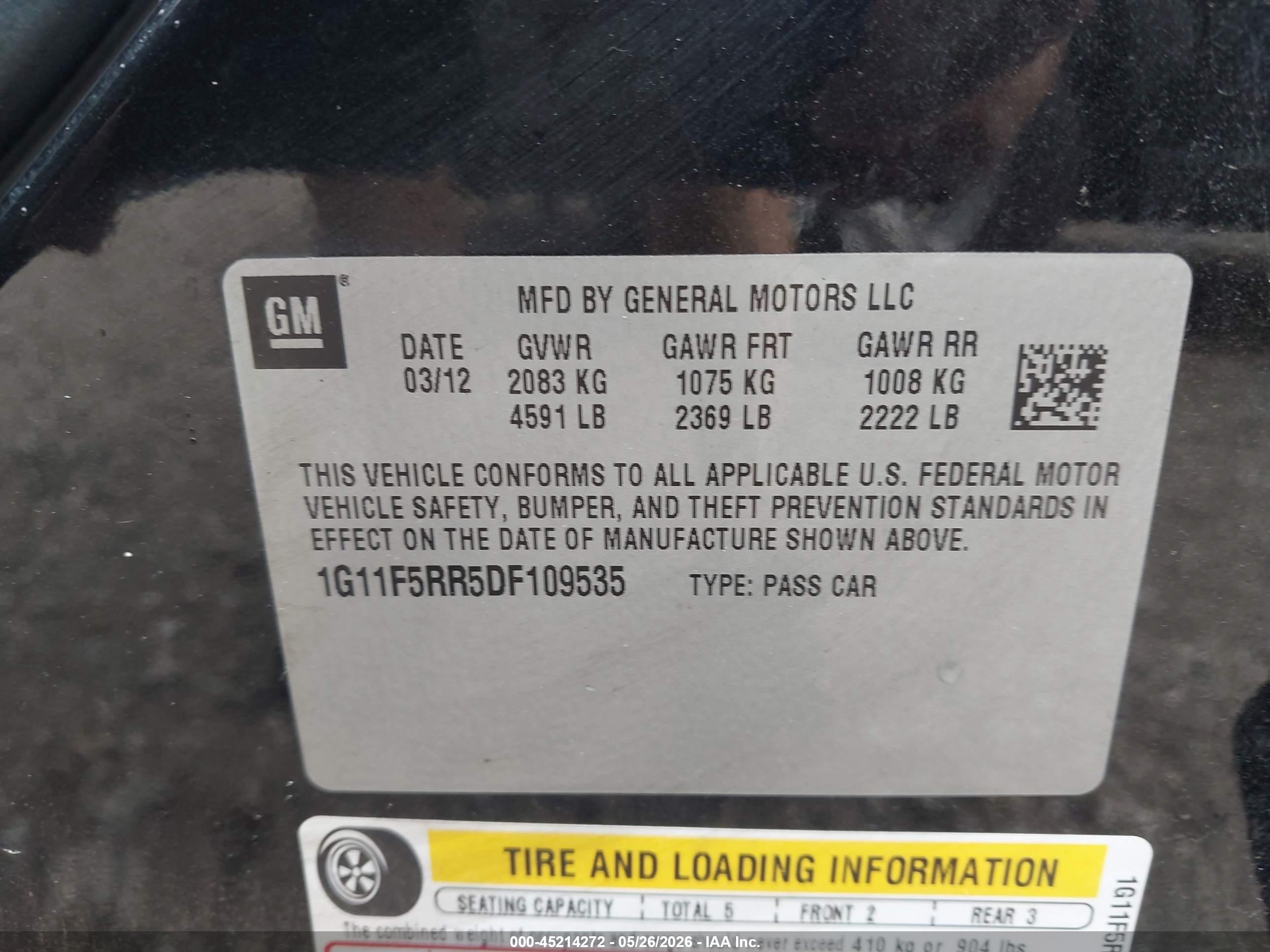 2013 Chevrolet Malibu Eco Premium Audio Black vin: 1G11F5RR5DF109535