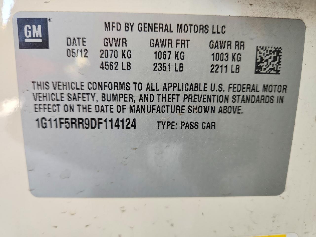 2013 Chevrolet Malibu 2lt White vin: 1G11F5RR9DF114124