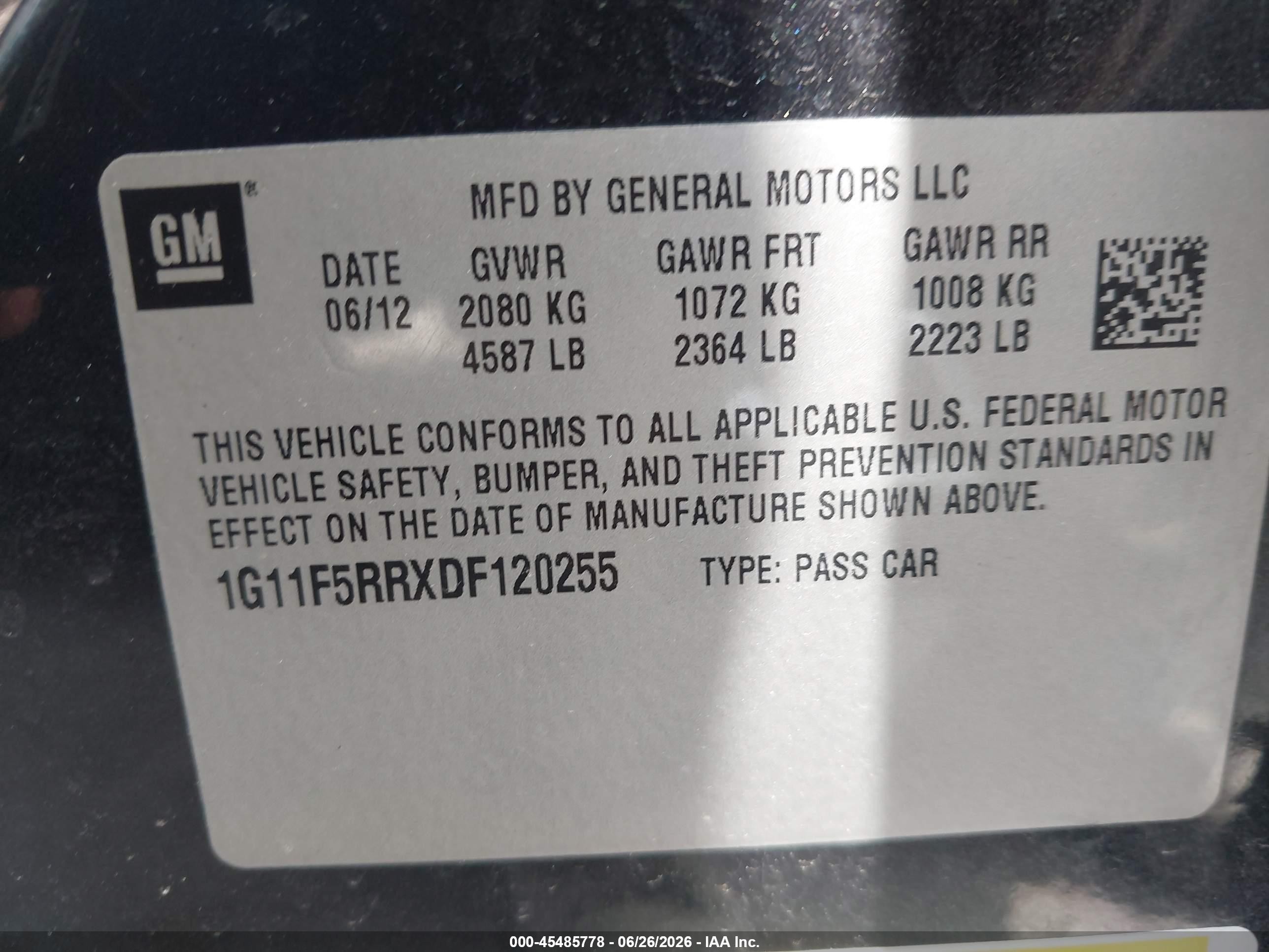2013 Chevrolet Malibu Eco Premium Audio Black vin: 1G11F5RRXDF120255