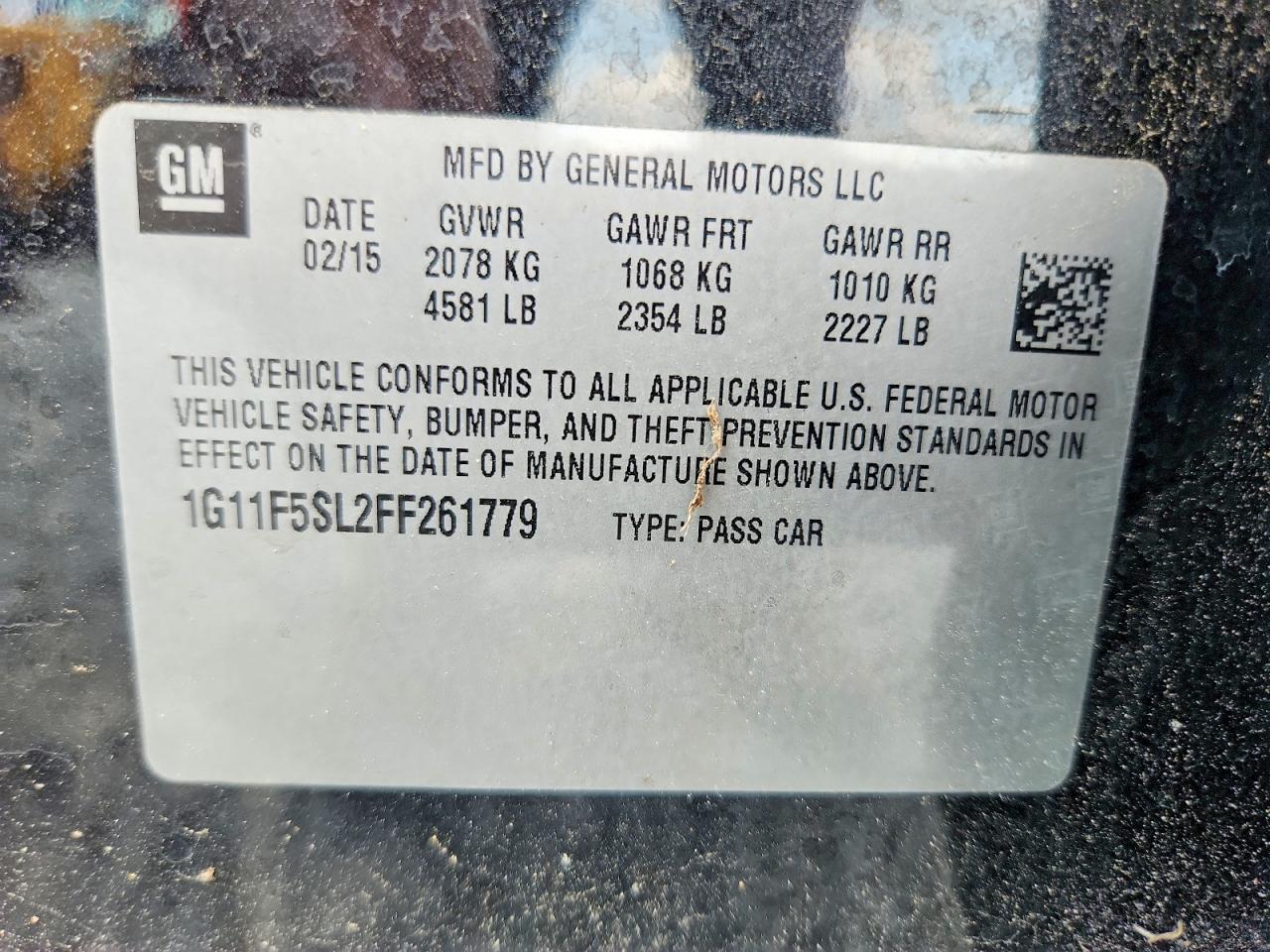 2015 Chevrolet Malibu Ltz Черный vin: 1G11F5SL2FF261779