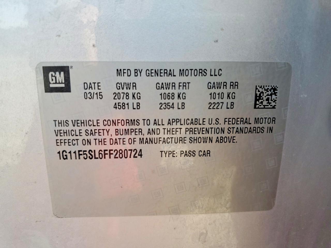 2015 Chevrolet Malibu Ltz Silver vin: 1G11F5SL6FF280724