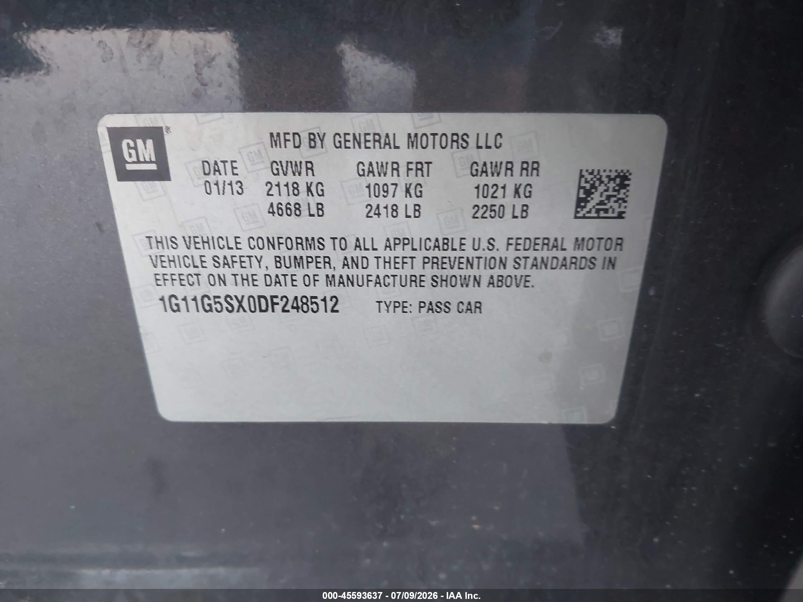 2013 Chevrolet Malibu 3lt Gray vin: 1G11G5SX0DF248512