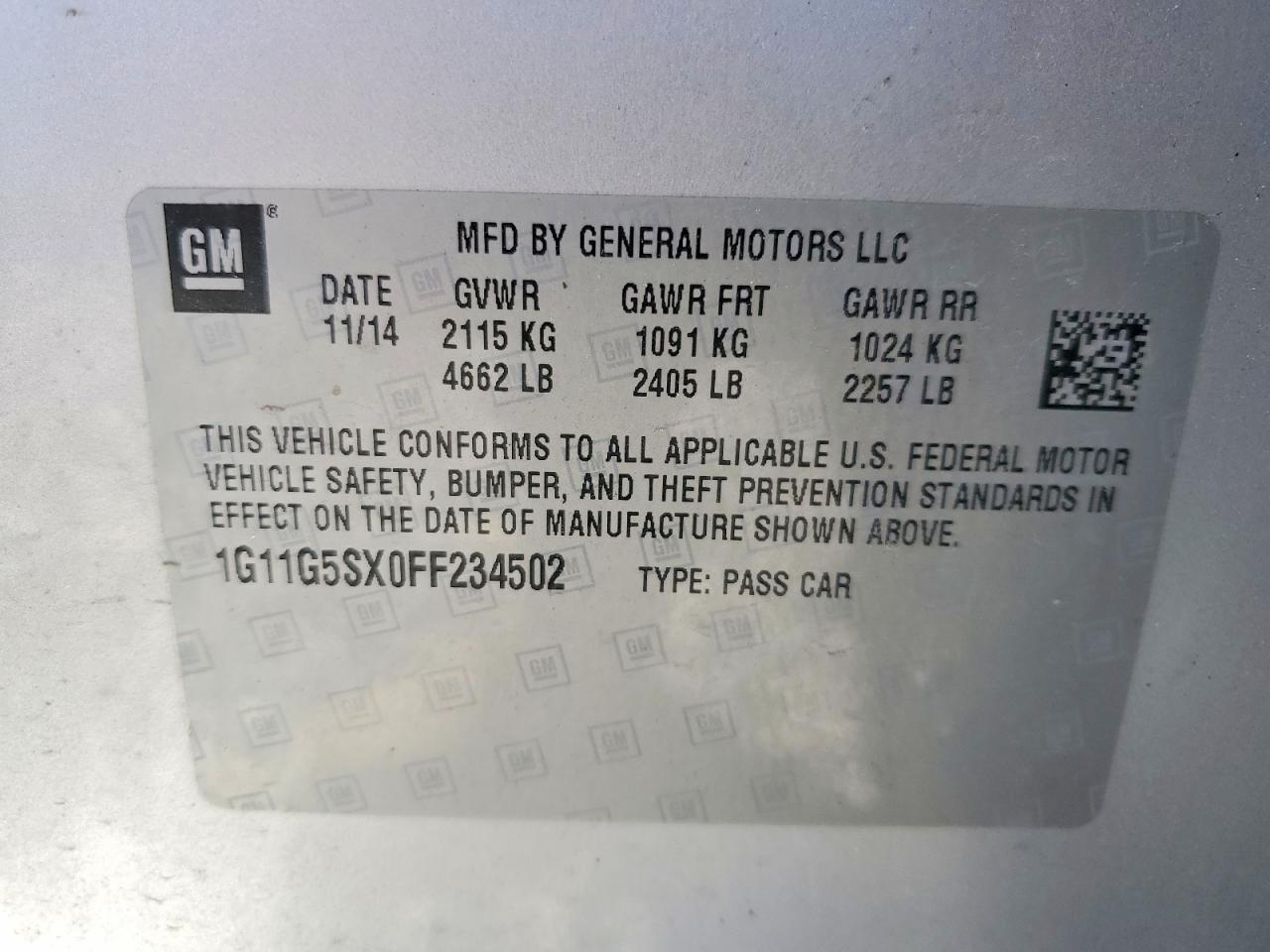 2015 Chevrolet Malibu Ltz Серебряный vin: 1G11G5SX0FF234502