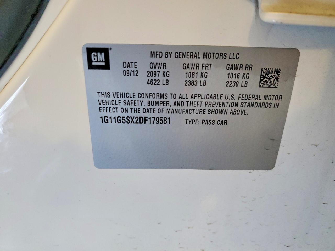 2013 Chevrolet Malibu 3lt Белый vin: 1G11G5SX2DF179581