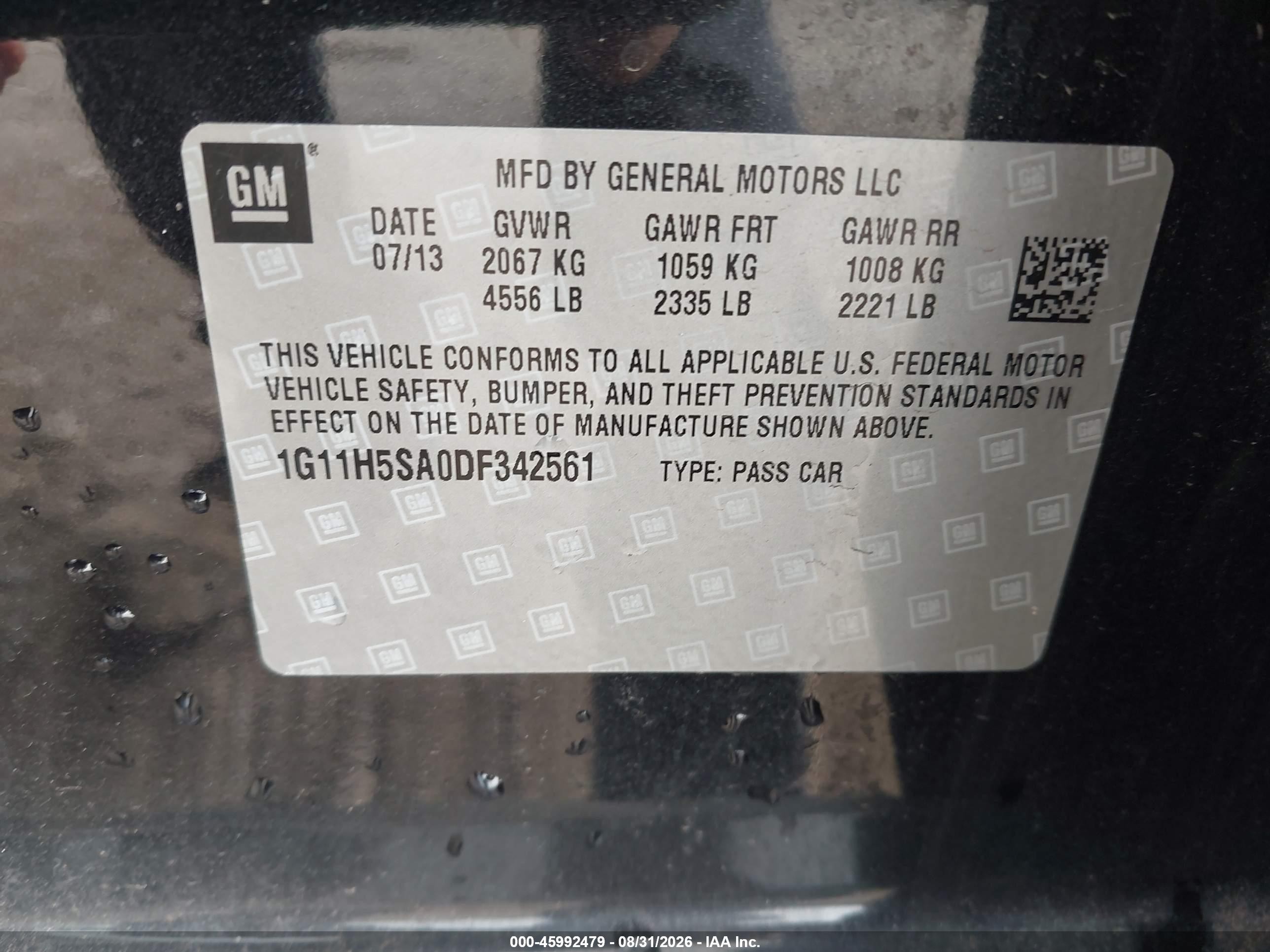 2013 Chevrolet Malibu 1lz Black vin: 1G11H5SA0DF342561