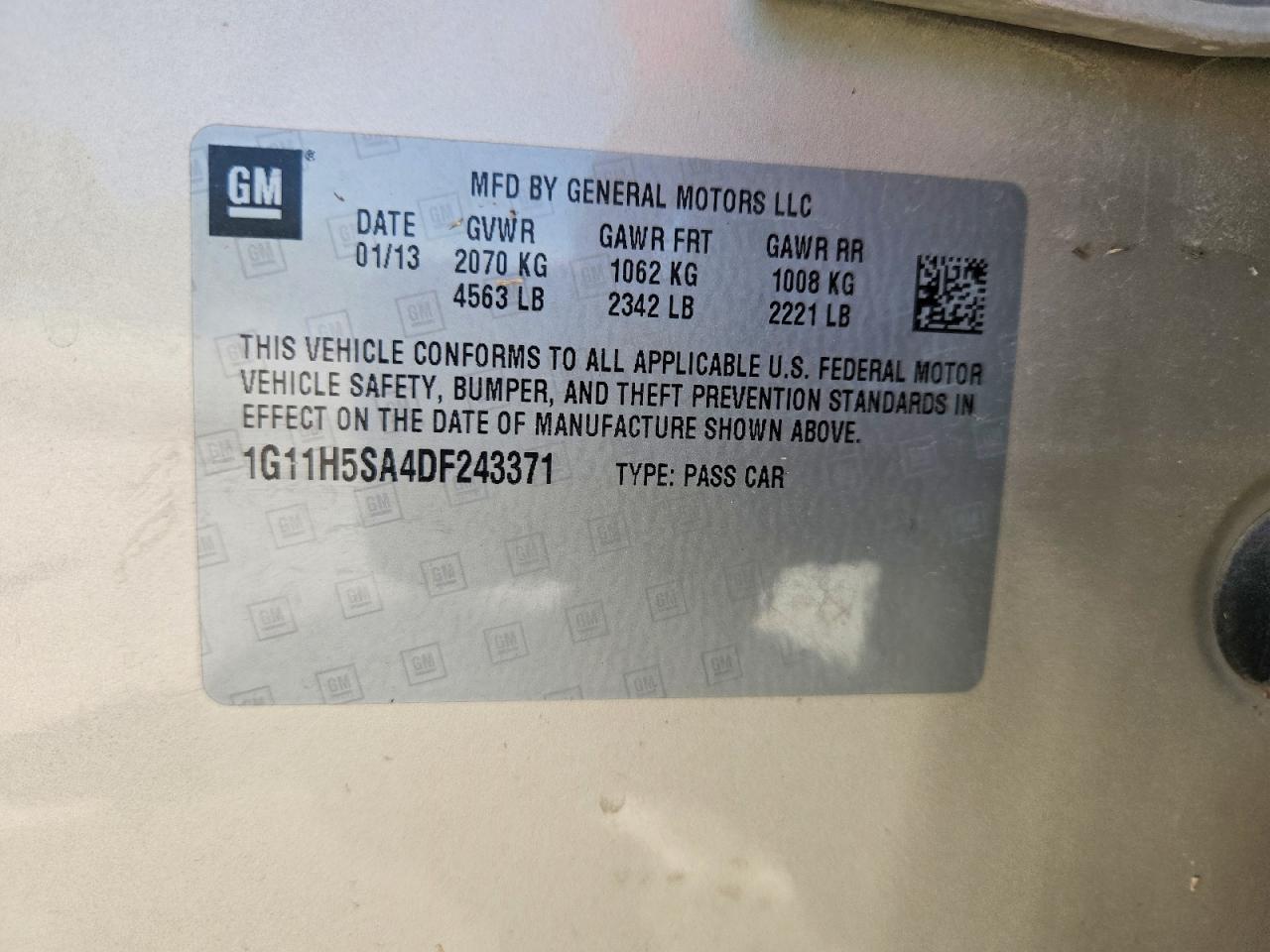 2013 Chevrolet Malibu Ltz Gold vin: 1G11H5SA4DF243371