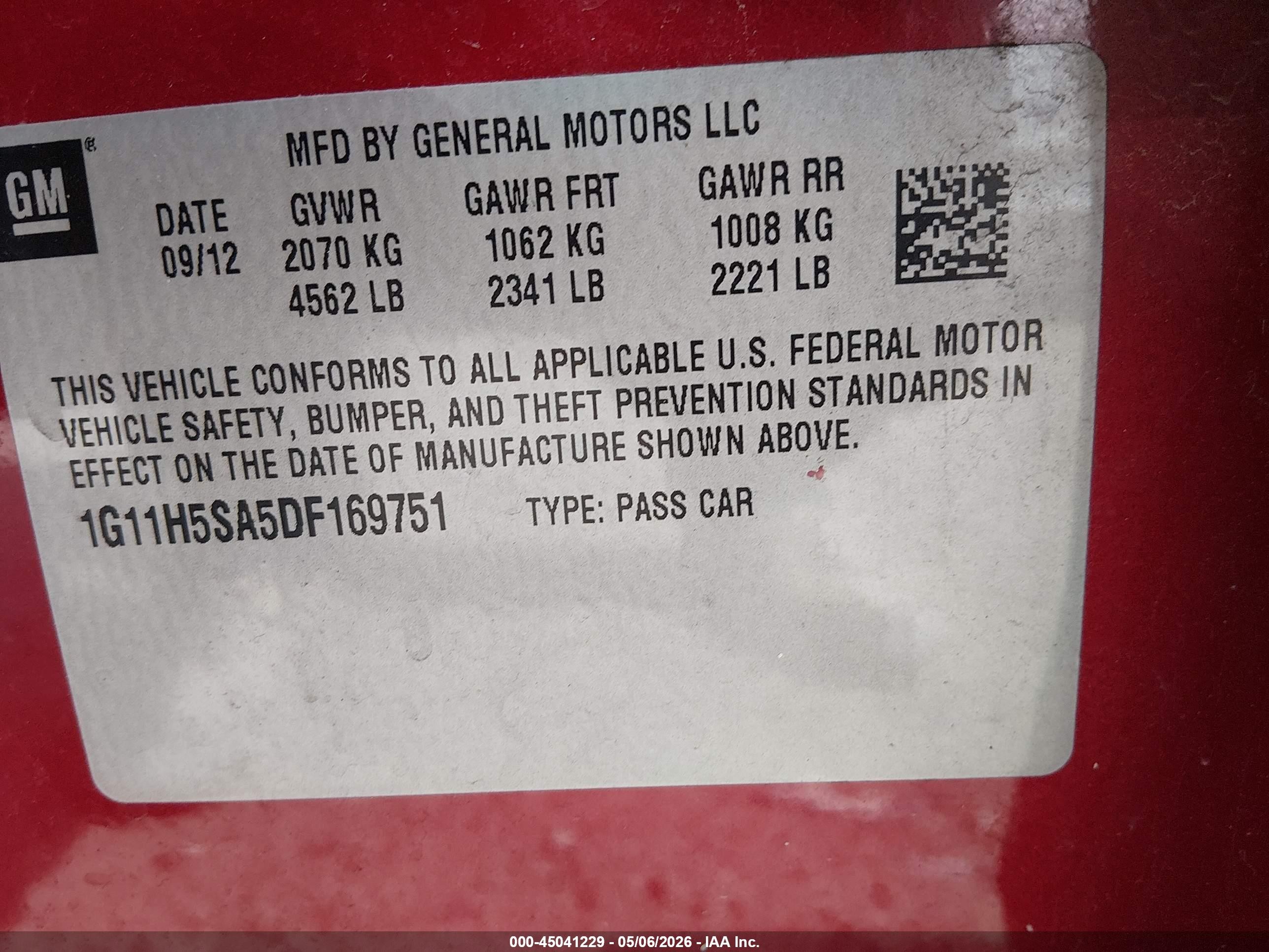 2013 Chevrolet Malibu 1lz Red vin: 1G11H5SA5DF169751