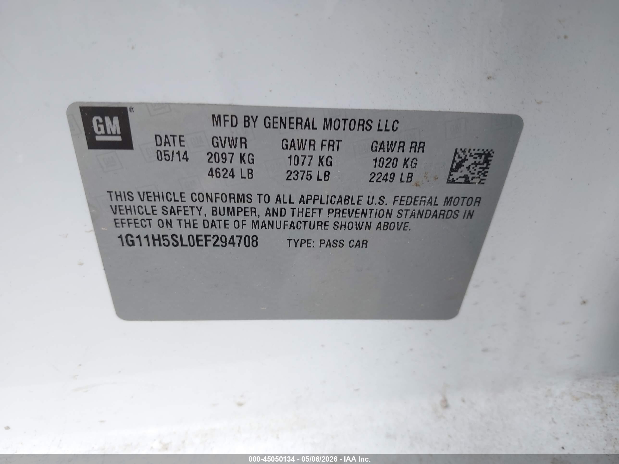 2014 Chevrolet Malibu 1lz Silver vin: 1G11H5SL0EF294708