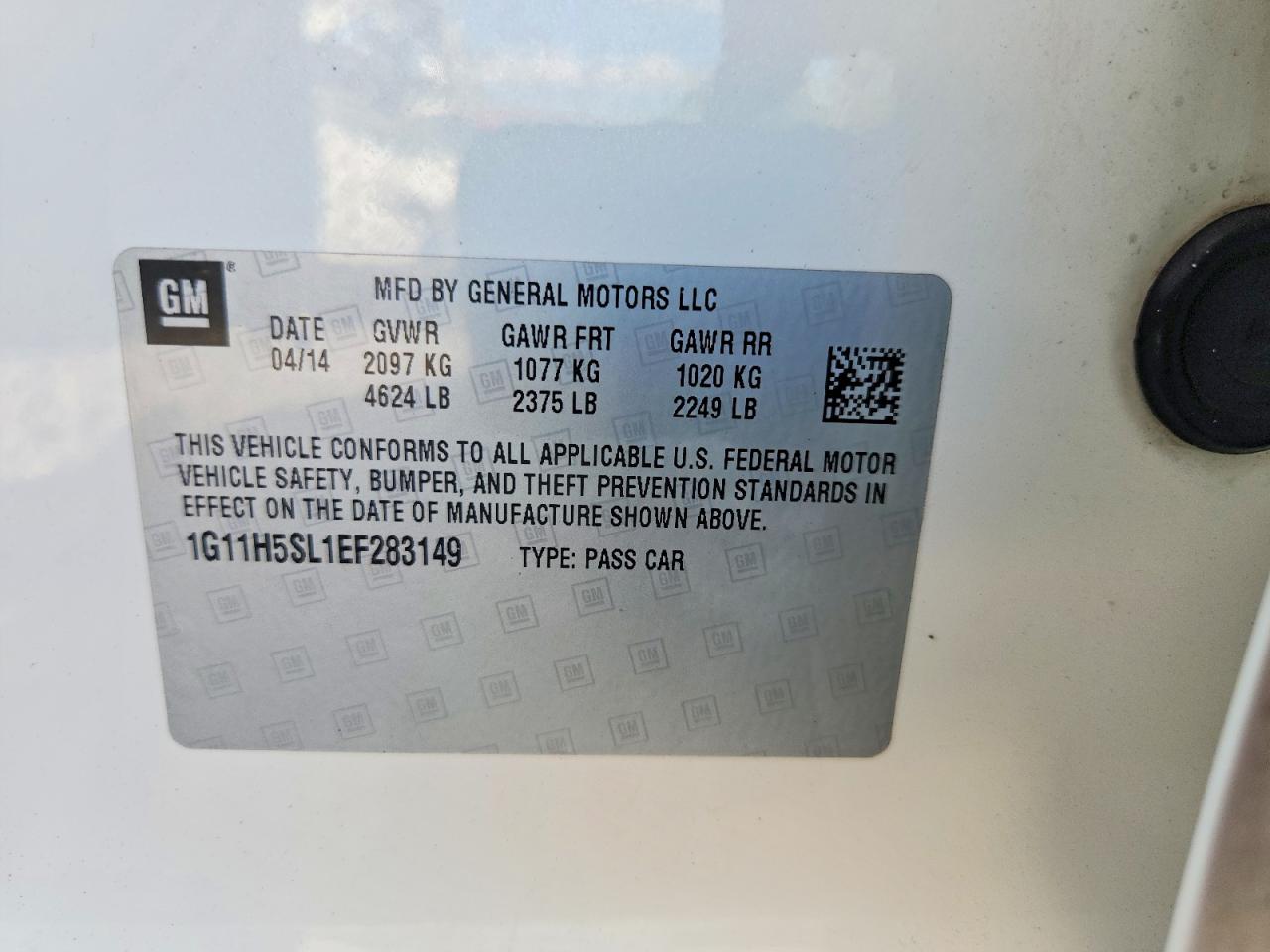 2014 Chevrolet Malibu Ltz White vin: 1G11H5SL1EF283149