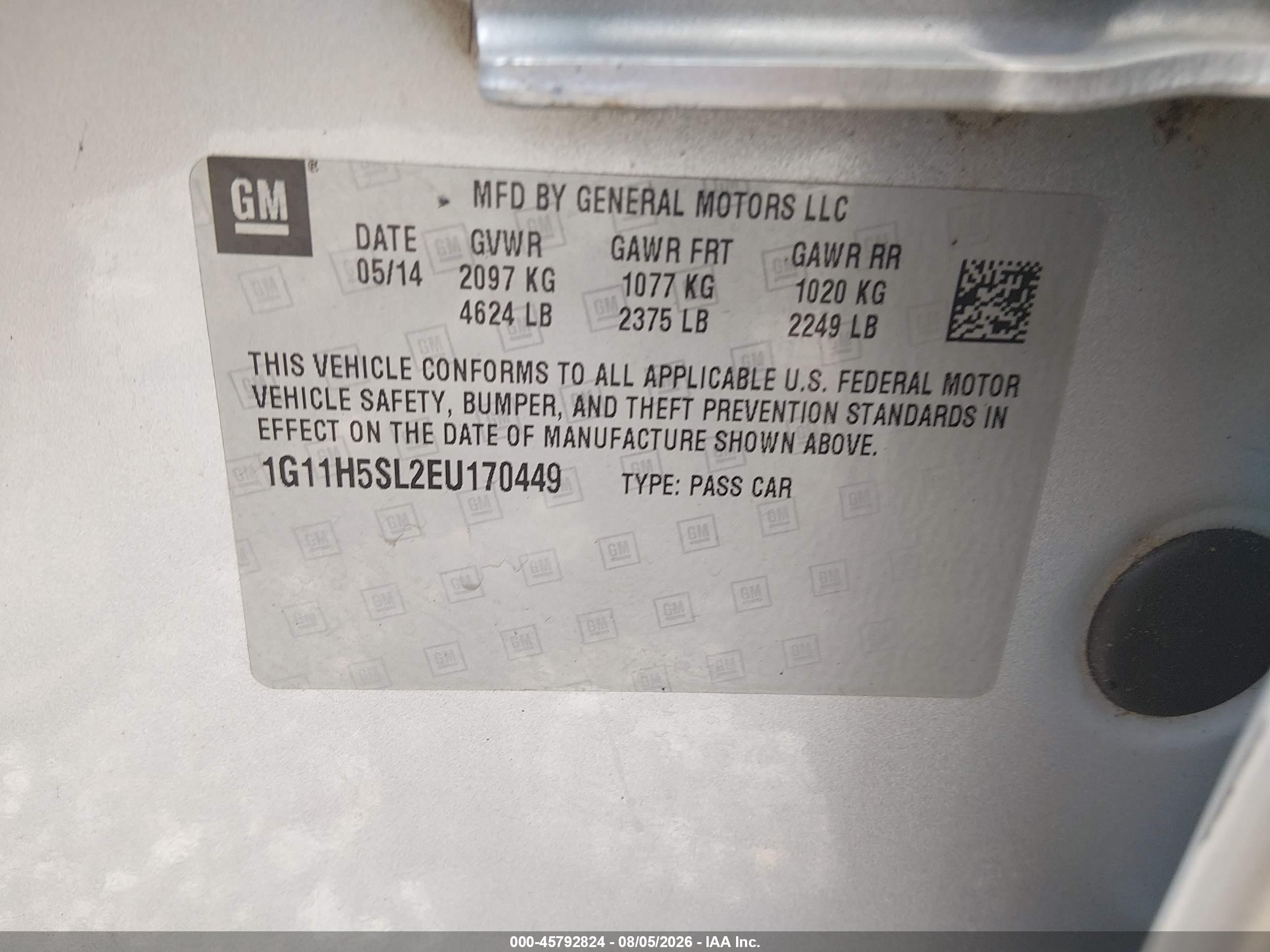 2014 Chevrolet Malibu 1lz Серебряный vin: 1G11H5SL2EU170449