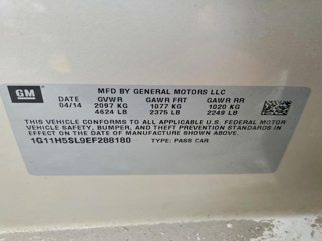 2014 Chevrolet Malibu Ltz Beige vin: 1G11H5SL9EF288180