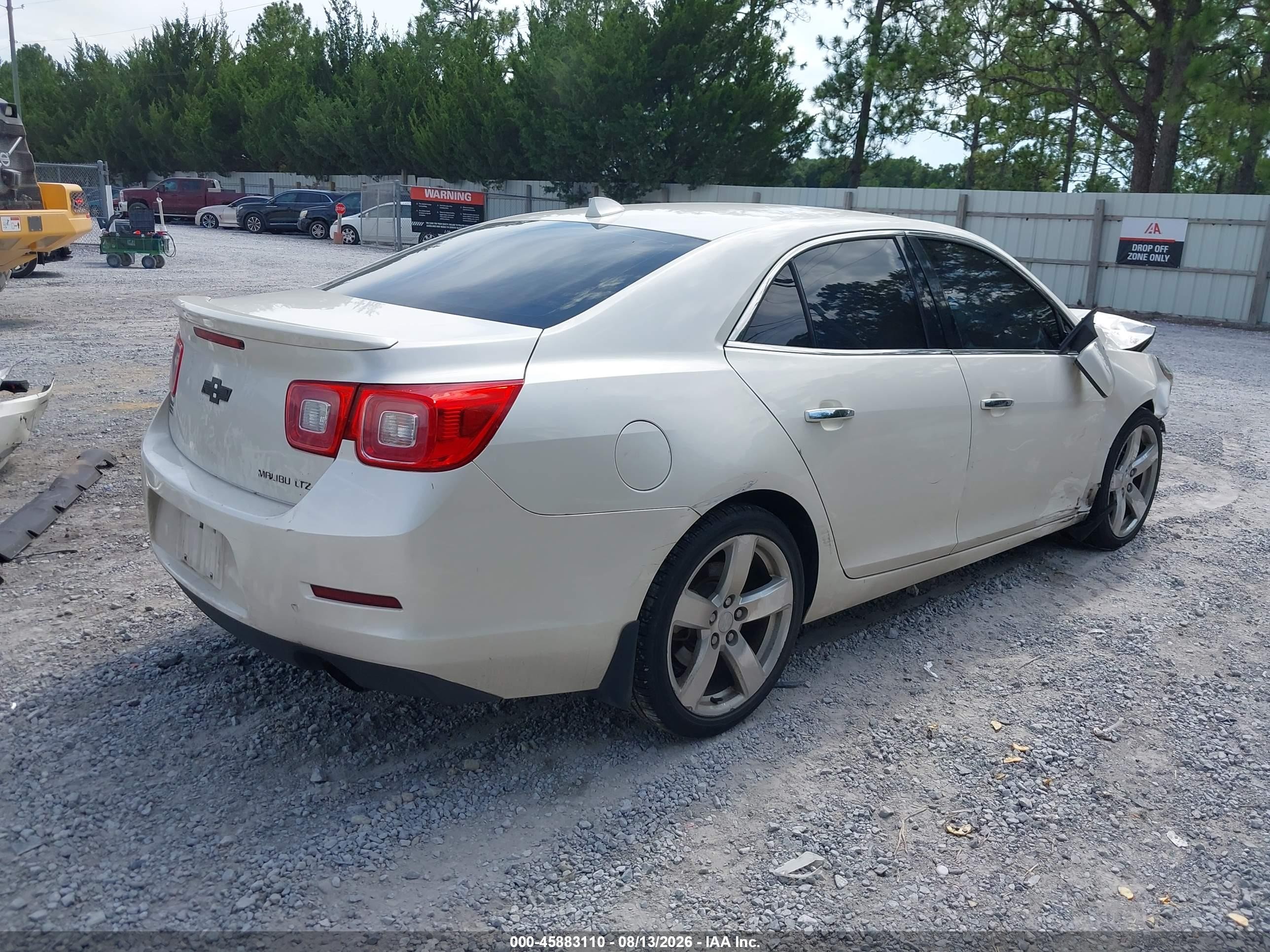 2013 Chevrolet Malibu 2lz White vin: 1G11J5SX2DF223841