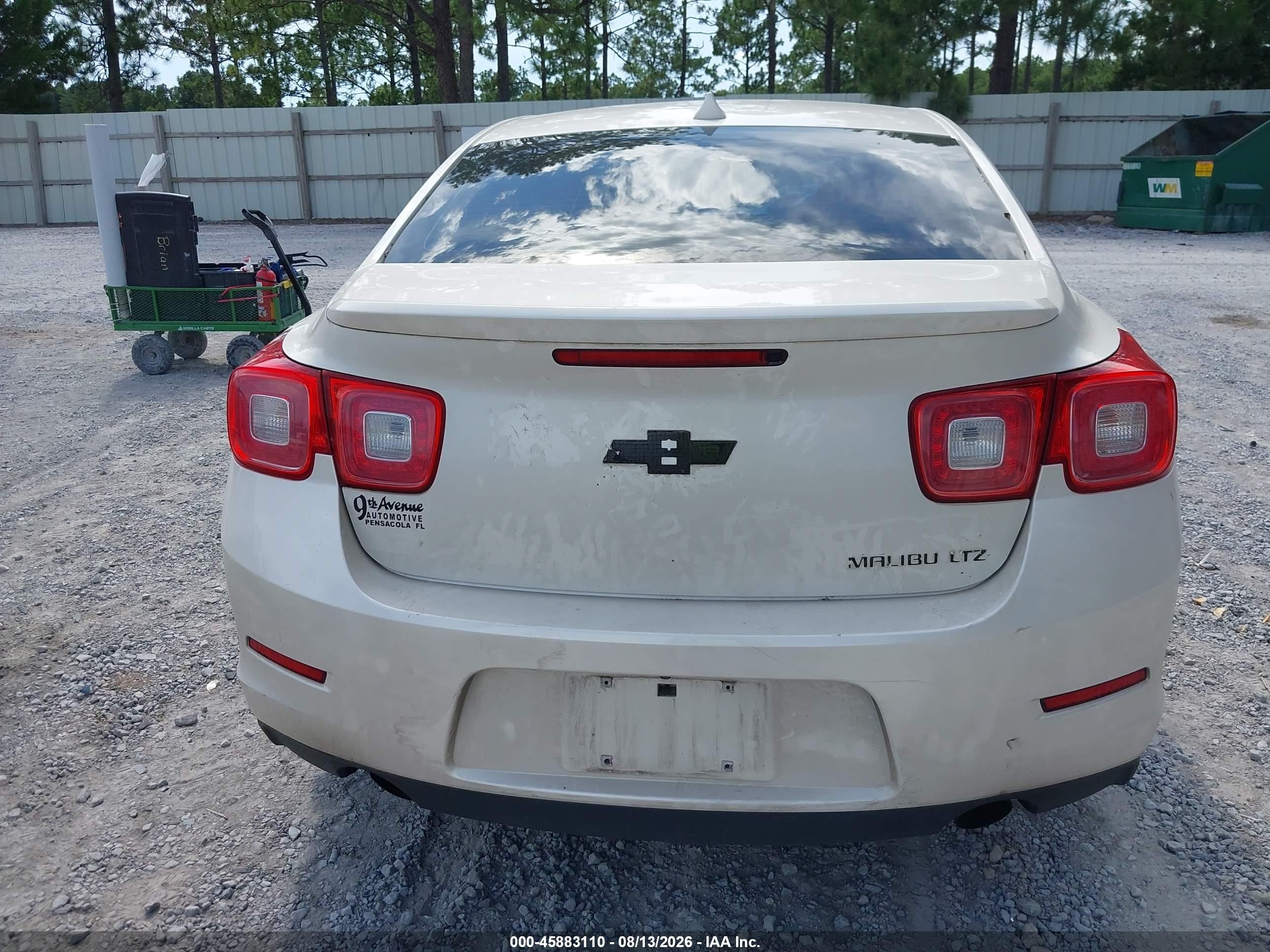 2013 Chevrolet Malibu 2lz White vin: 1G11J5SX2DF223841