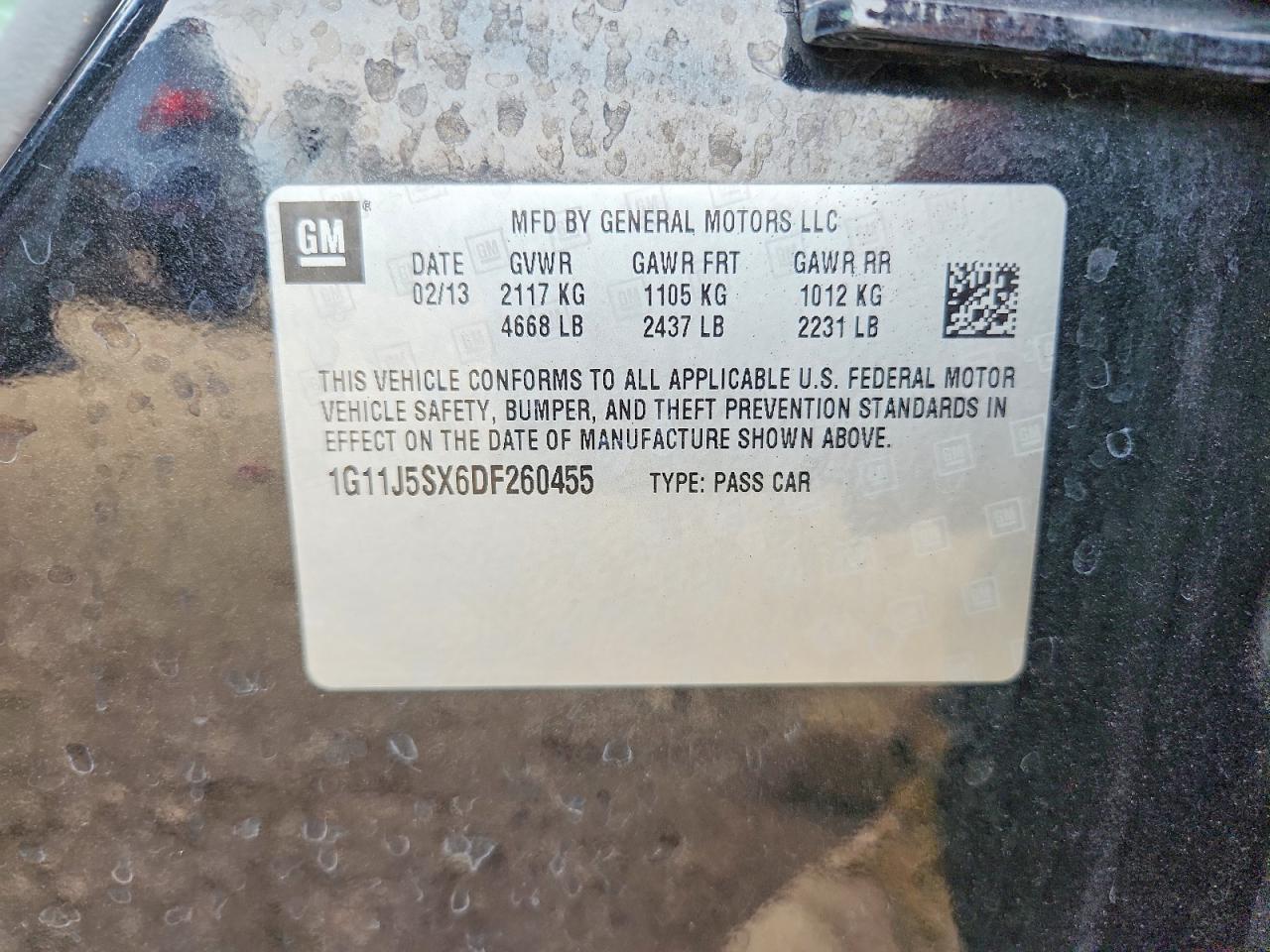 2013 Chevrolet Malibu Ltz Угольный vin: 1G11J5SX6DF260455