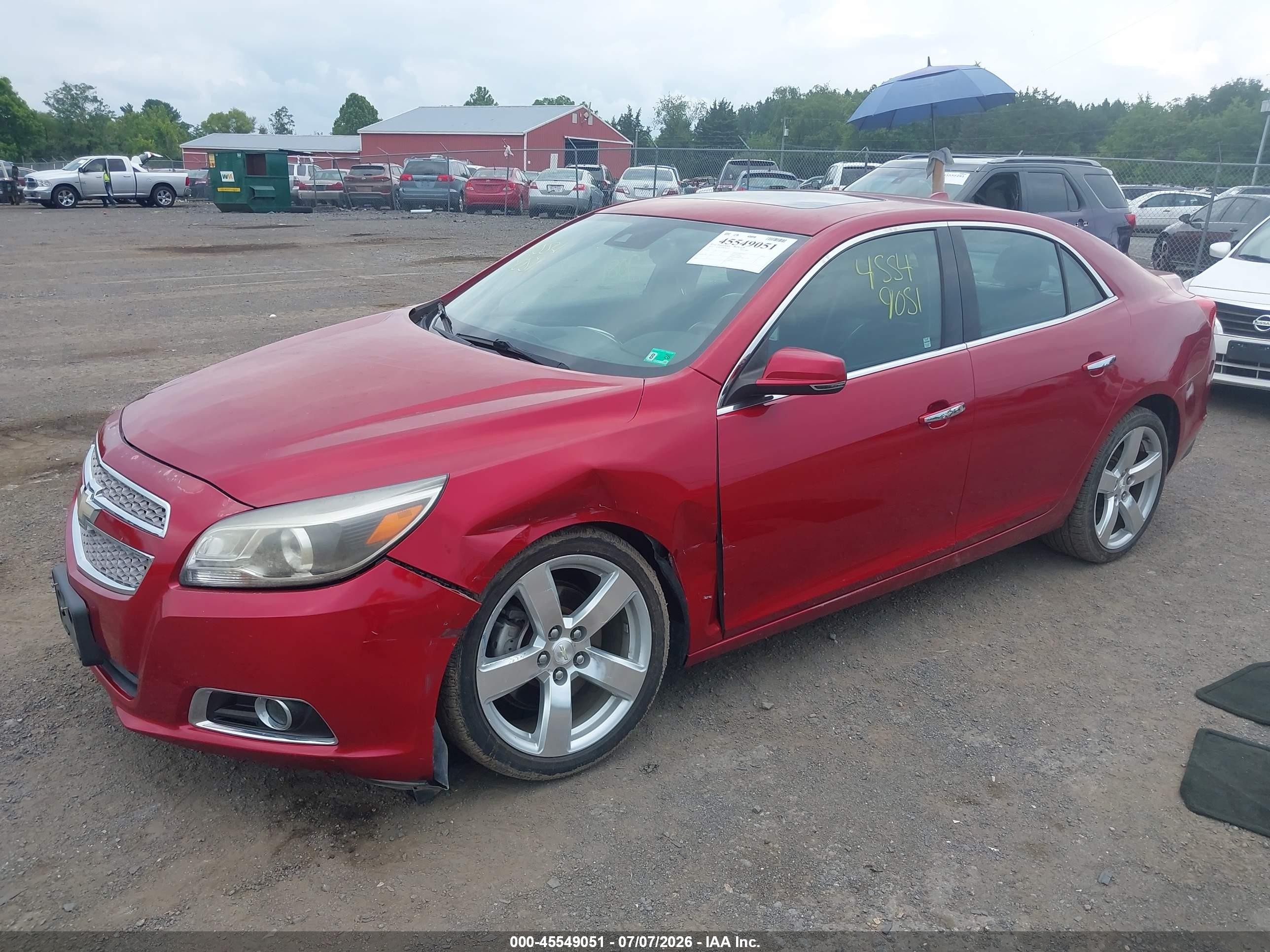 2013 Chevrolet Malibu 2lz Красный vin: 1G11J5SX7DF187077