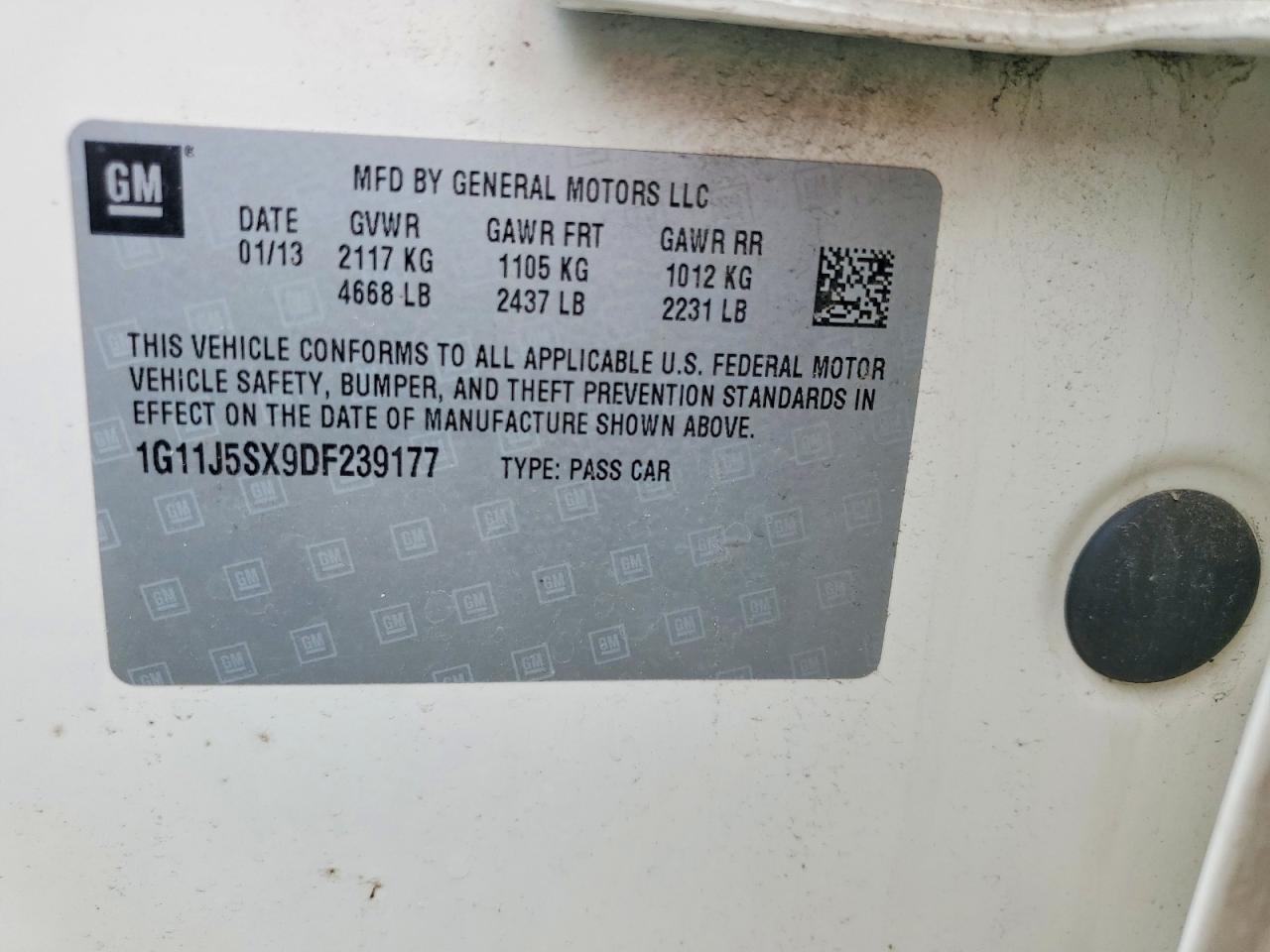 2013 Chevrolet Malibu Ltz Beige vin: 1G11J5SX9DF239177