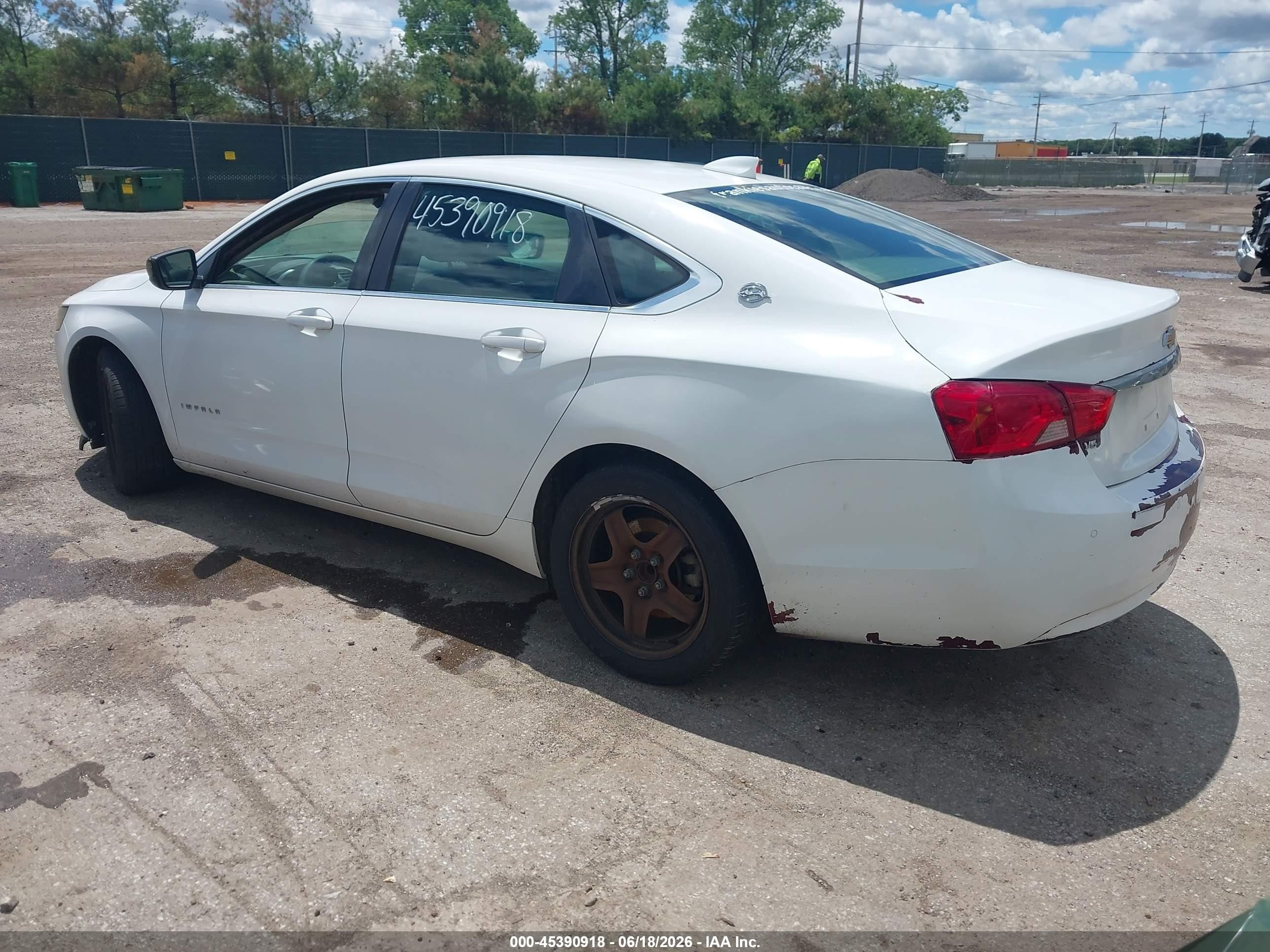 2015 Chevrolet Impala 1fl White vin: 1G11X5SL2FU101006