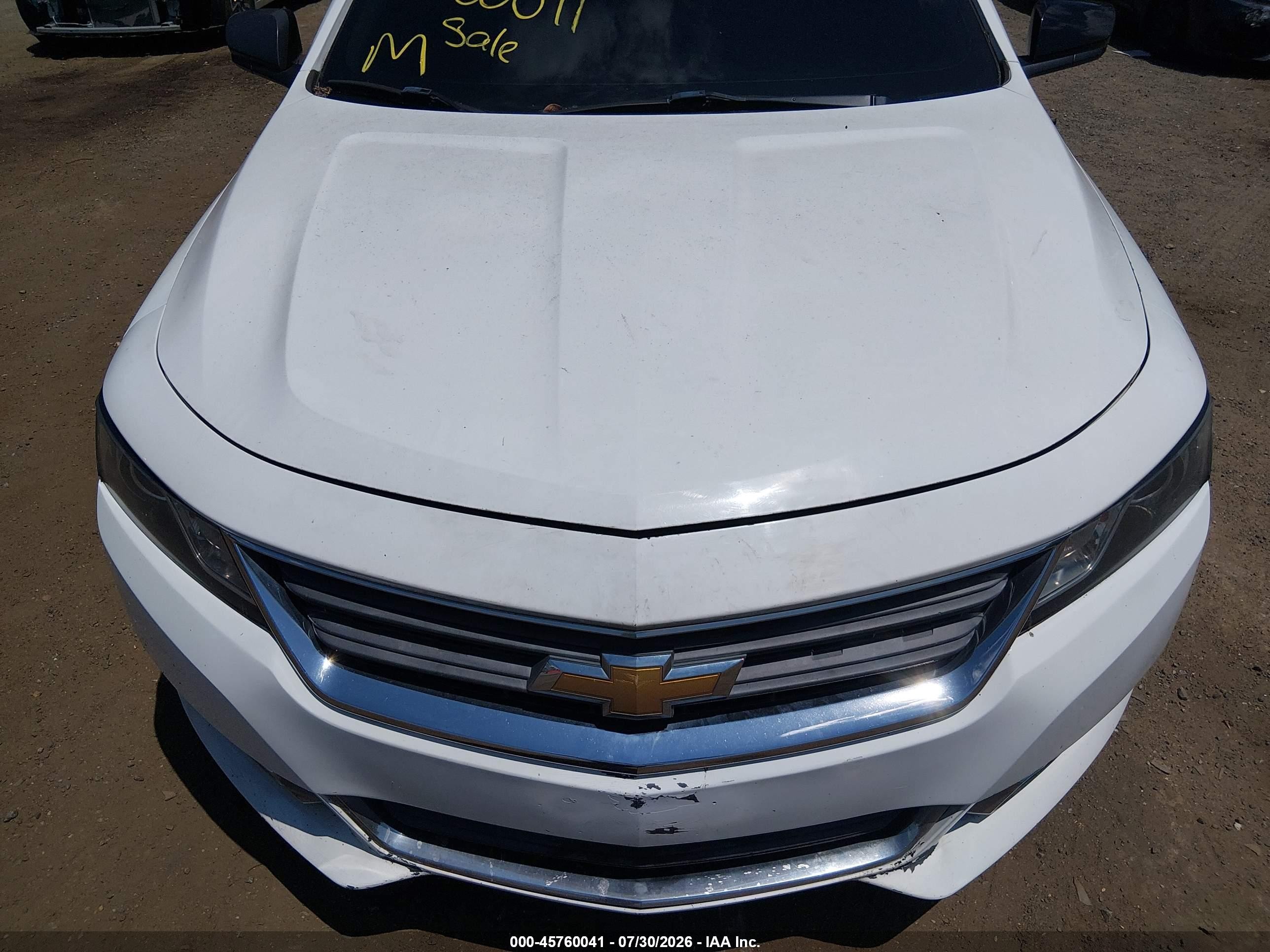 2015 Chevrolet Impala 1fl White vin: 1G11X5SL5FU138759