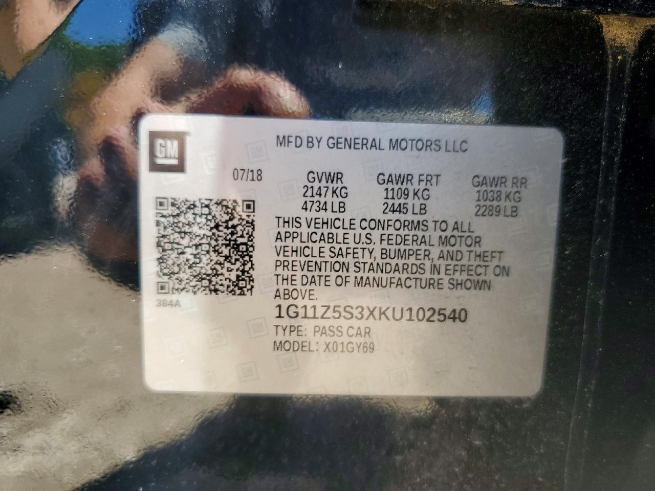 2019 Chevrolet Impala Lt Черный vin: 1G11Z5S3XKU102540