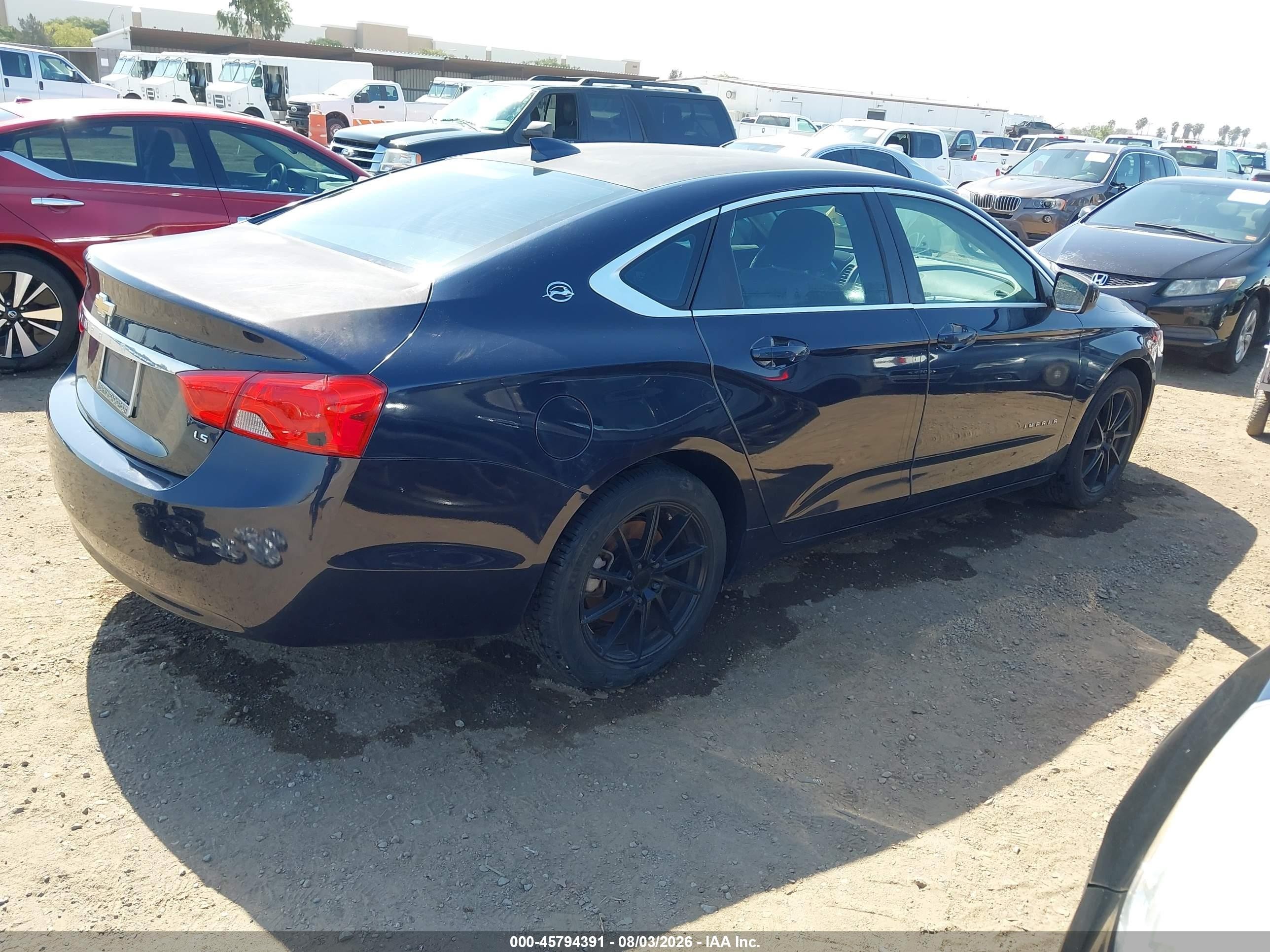 2015 Chevrolet Impala Ls Blue vin: 1G11Z5SL6FU130597