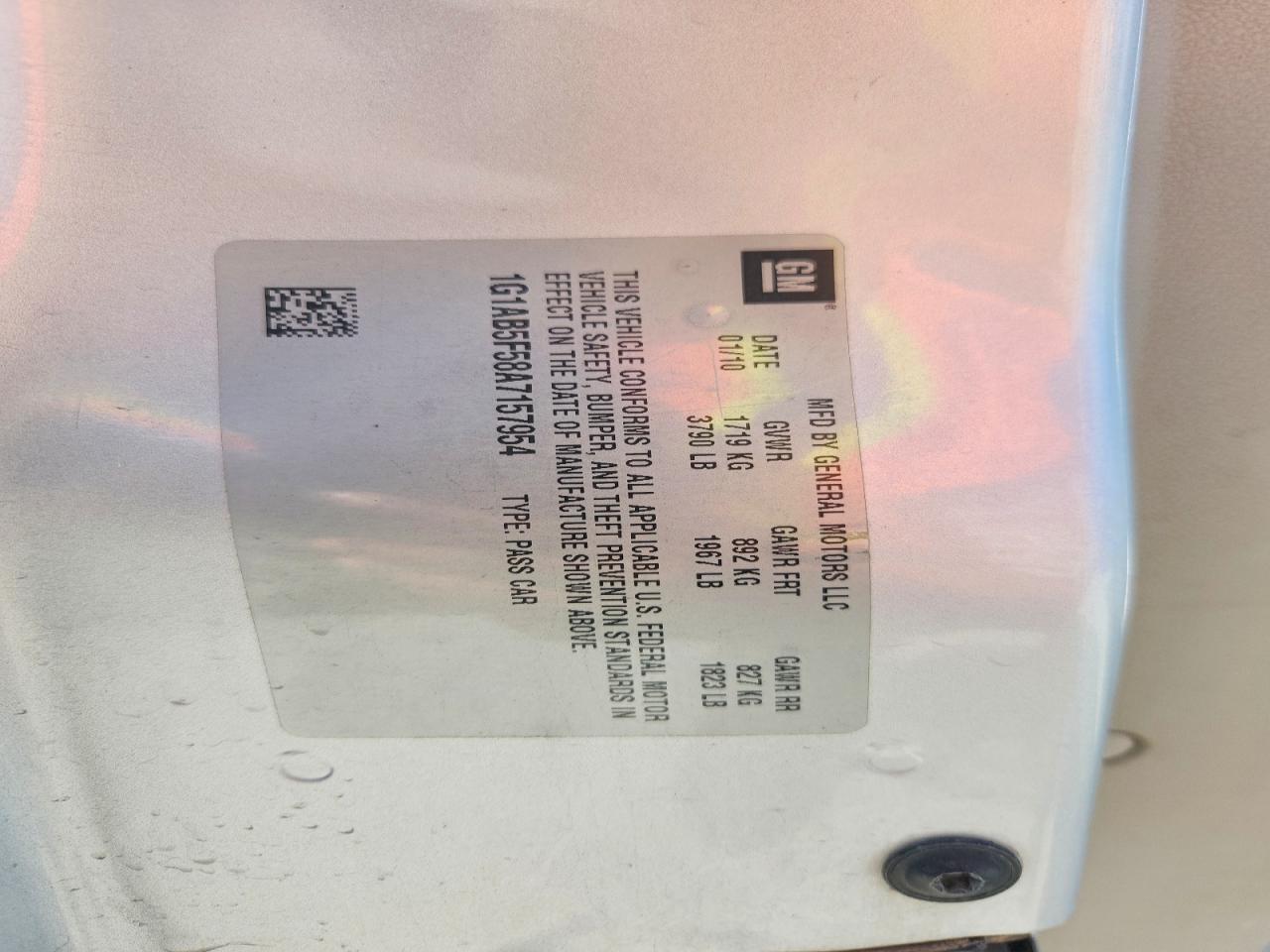 2010 Chevrolet Cobalt Ls Серебряный vin: 1G1AB5F58A7157954