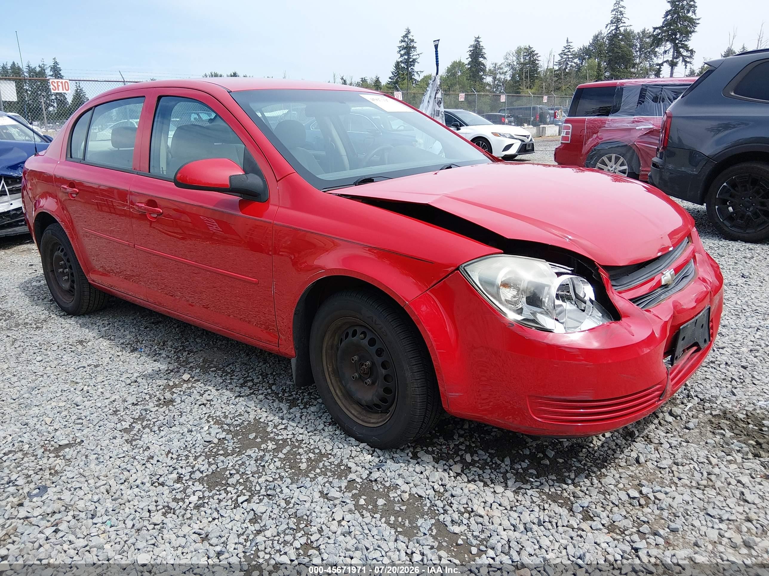 2010 Chevrolet Cobalt Lt Red vin: 1G1AD5F50A7211869