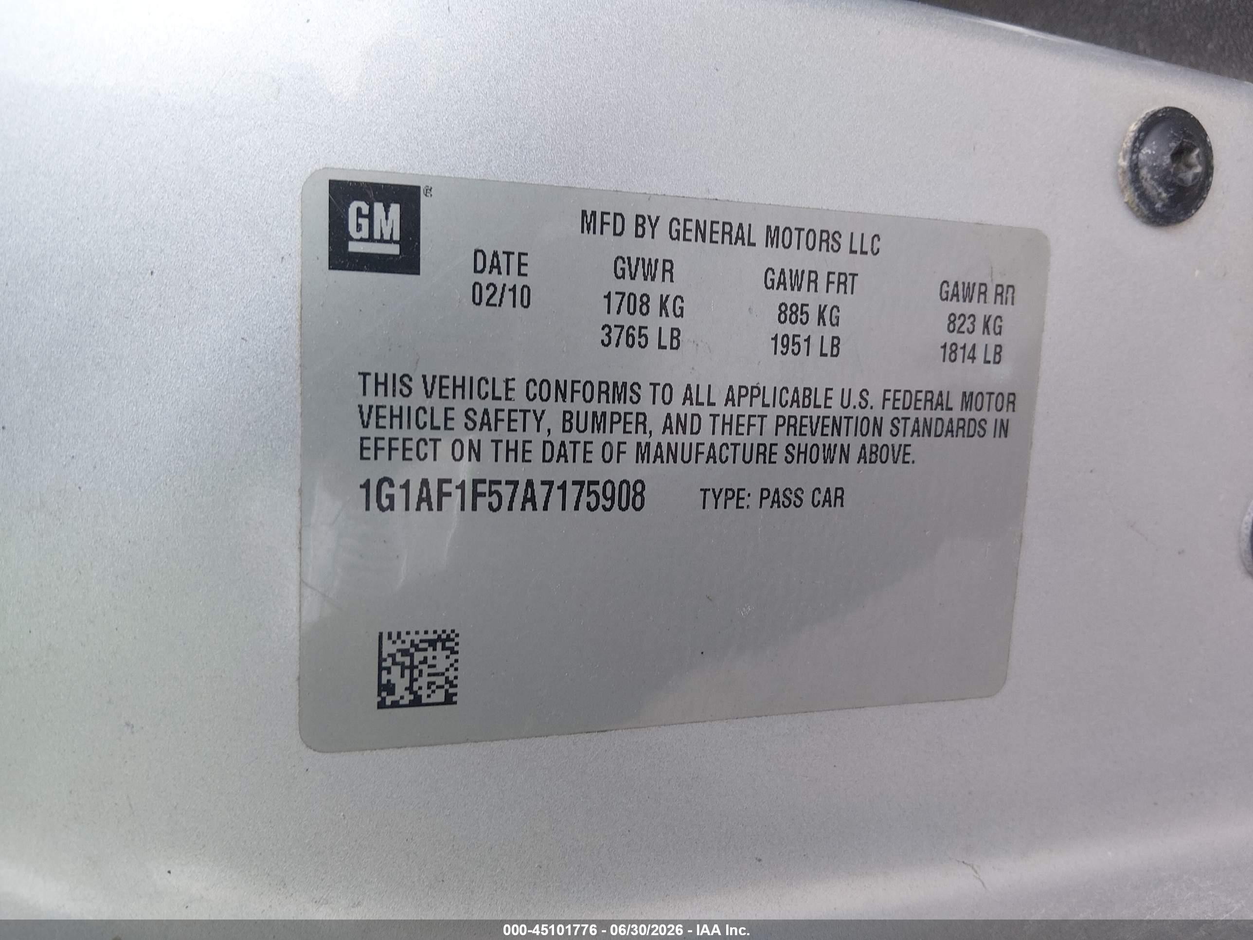 2010 Chevrolet Cobalt Lt Silver vin: 1G1AF1F57A7175908