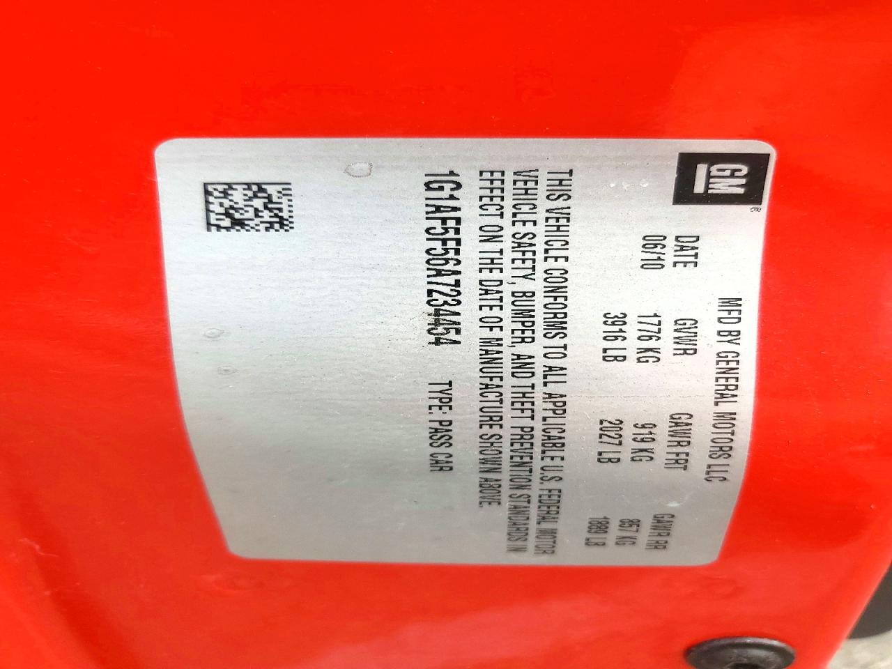 2010 Chevrolet Cobalt 2lt Red vin: 1G1AF5F56A7234454