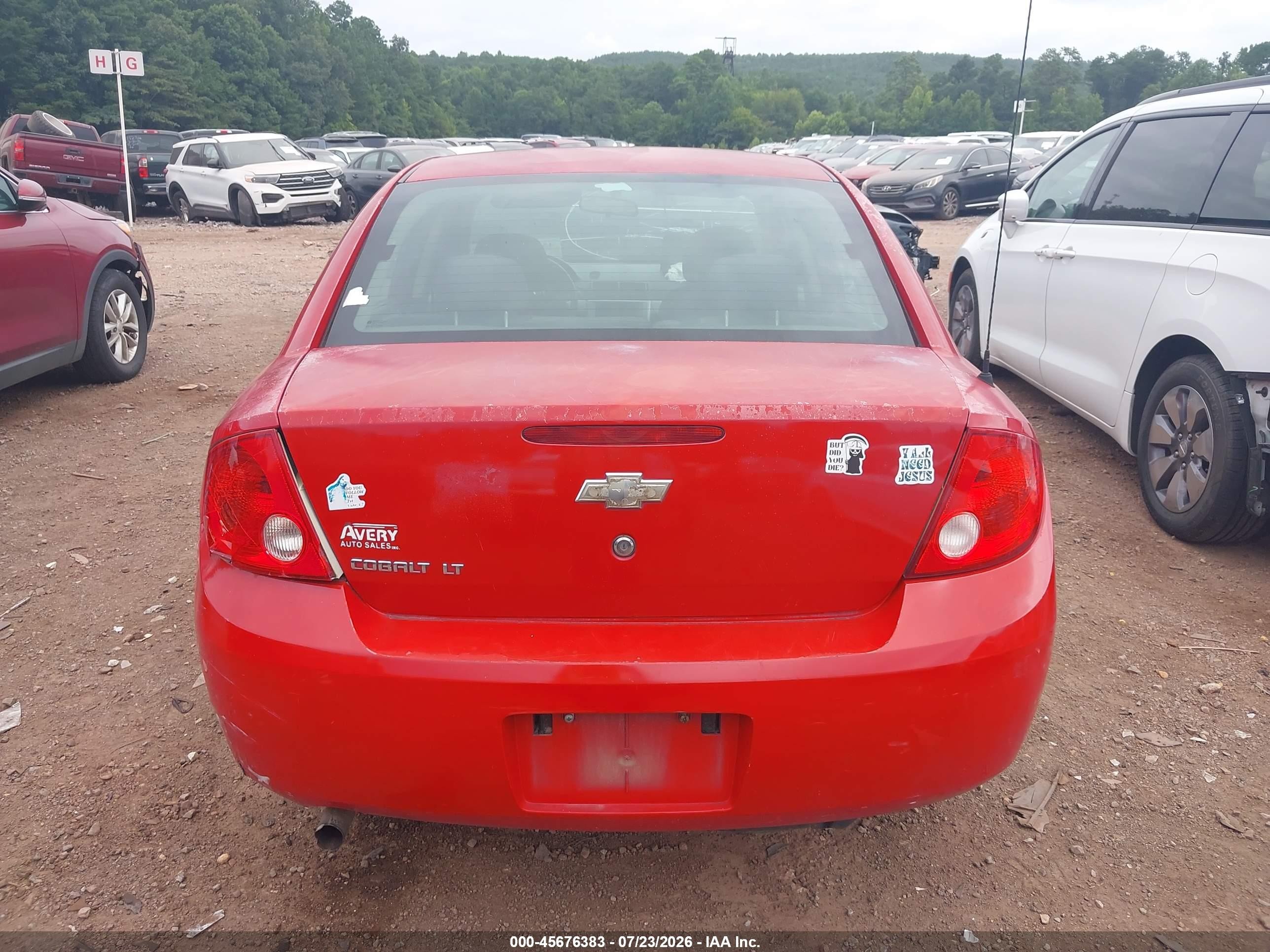 2010 Chevrolet Cobalt Lt Red vin: 1G1AF5F57A7107261