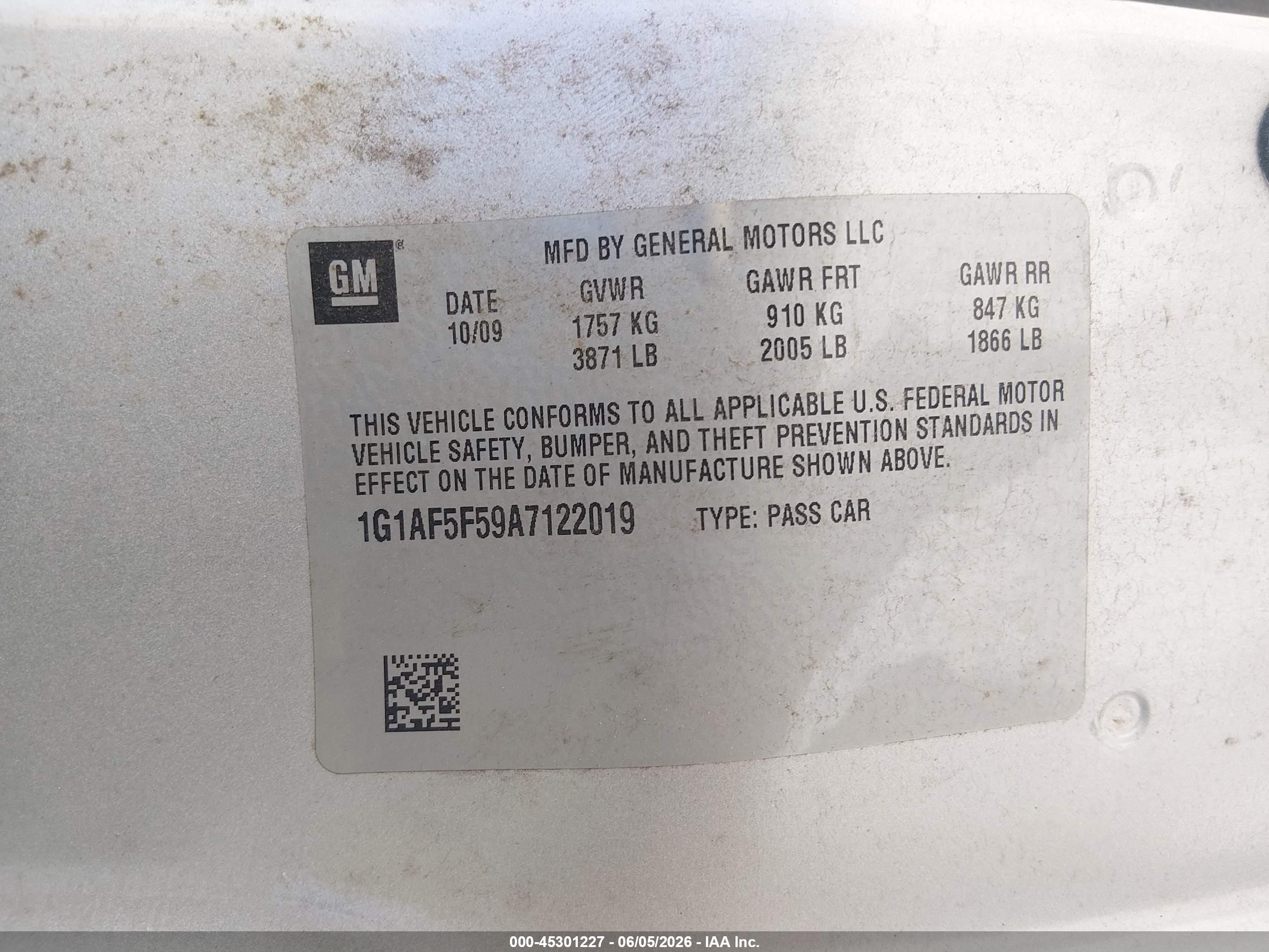 2010 Chevrolet Cobalt Lt Silver vin: 1G1AF5F59A7122019