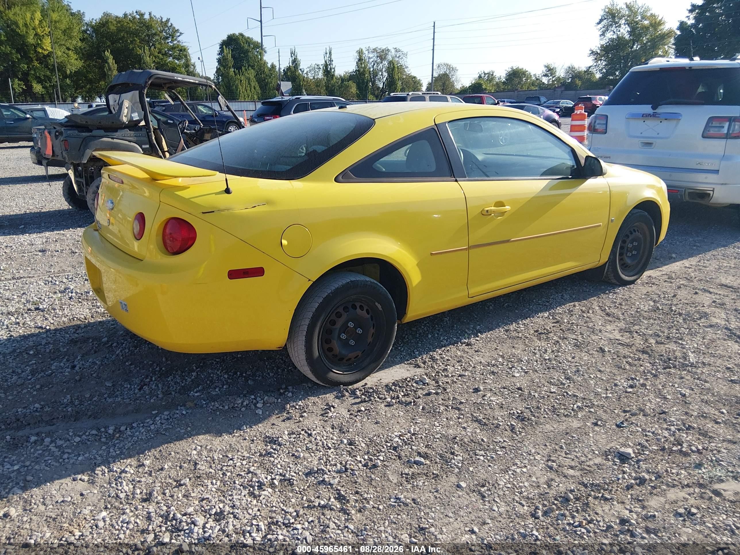 2008 Chevrolet Cobalt Ls Yellow vin: 1G1AK18F487173657