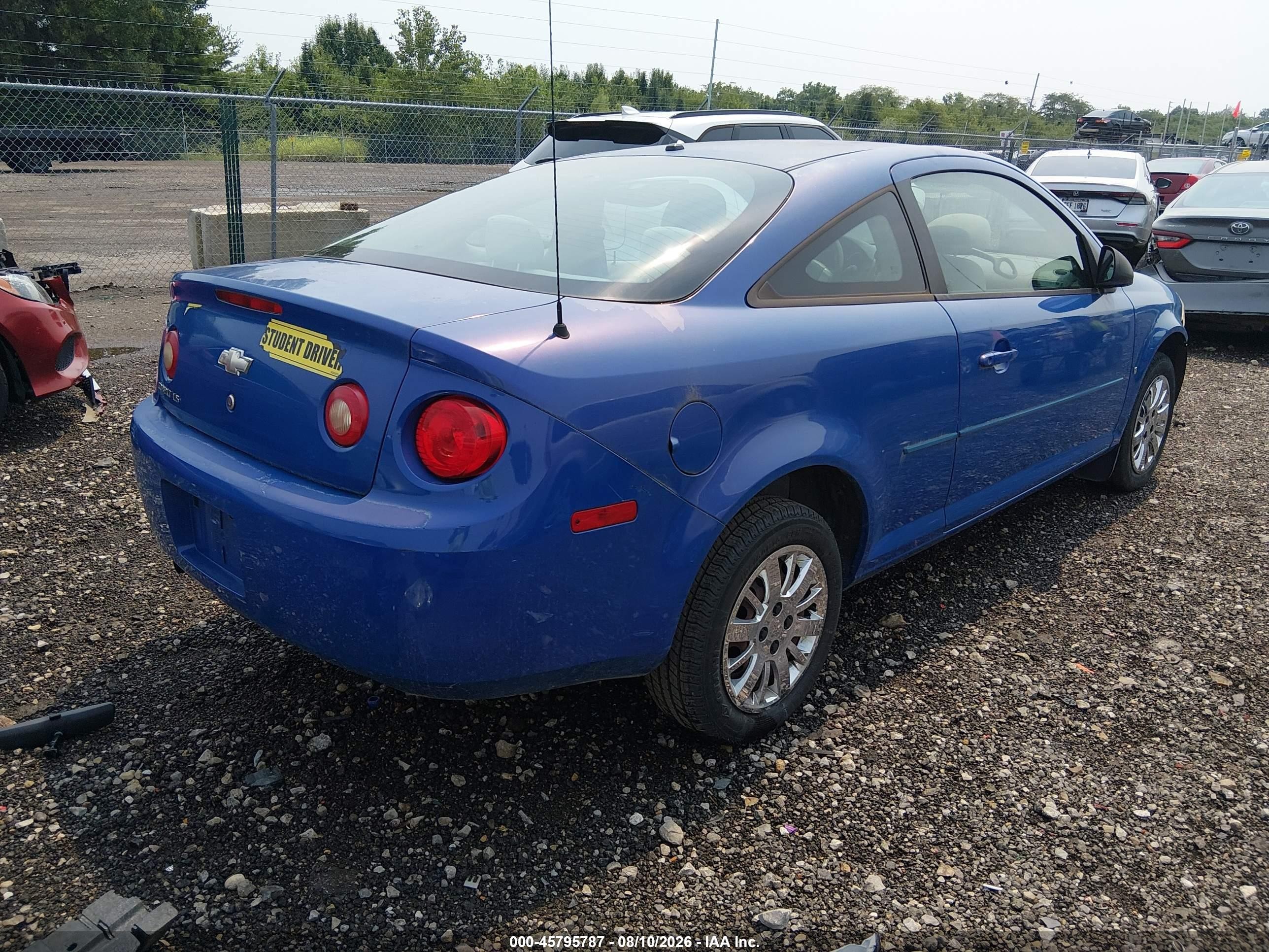 2008 Chevrolet Cobalt Ls Blue vin: 1G1AK18FX87222148