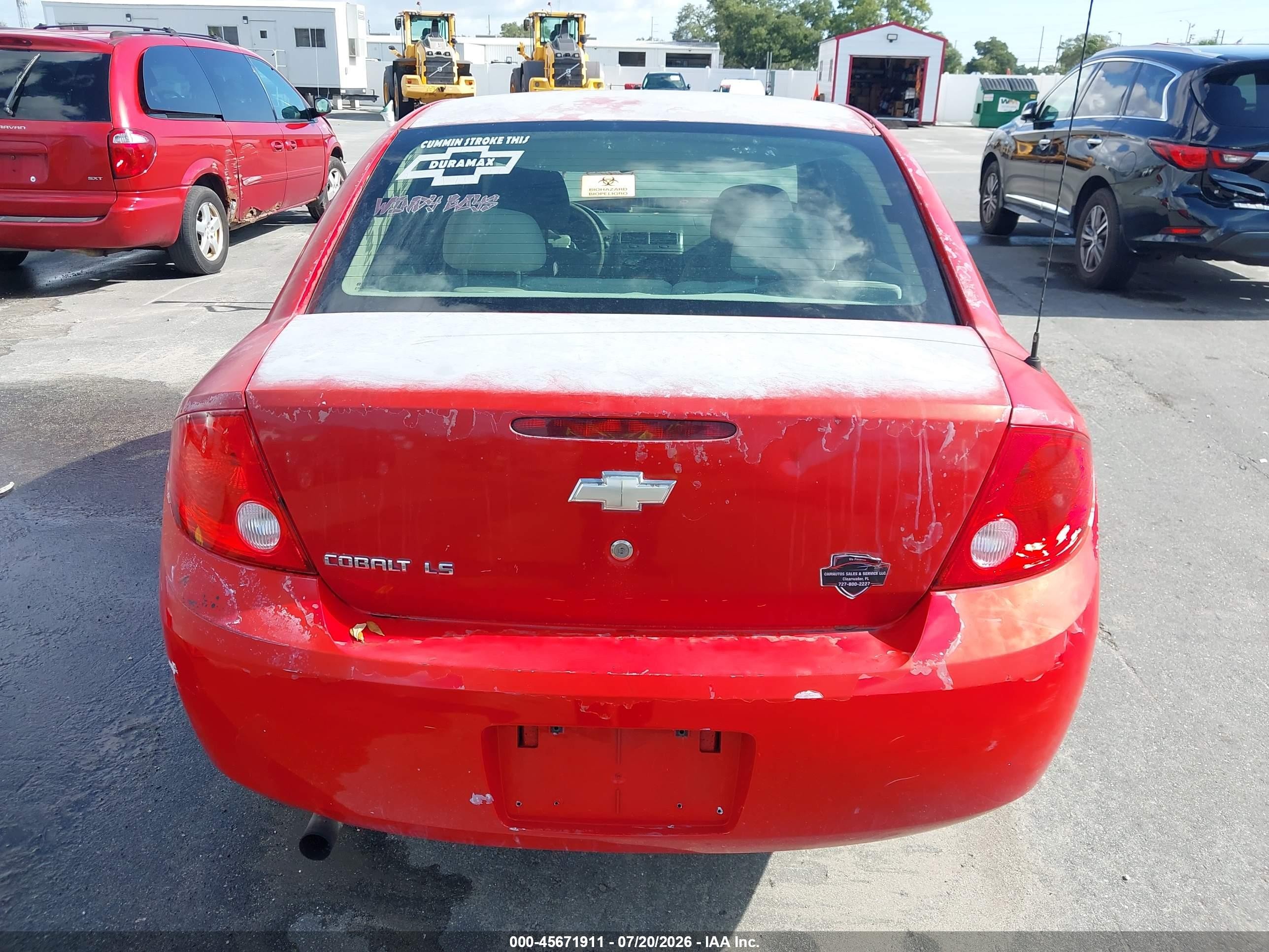 2007 Chevrolet Cobalt Ls Red vin: 1G1AK55FX77384744