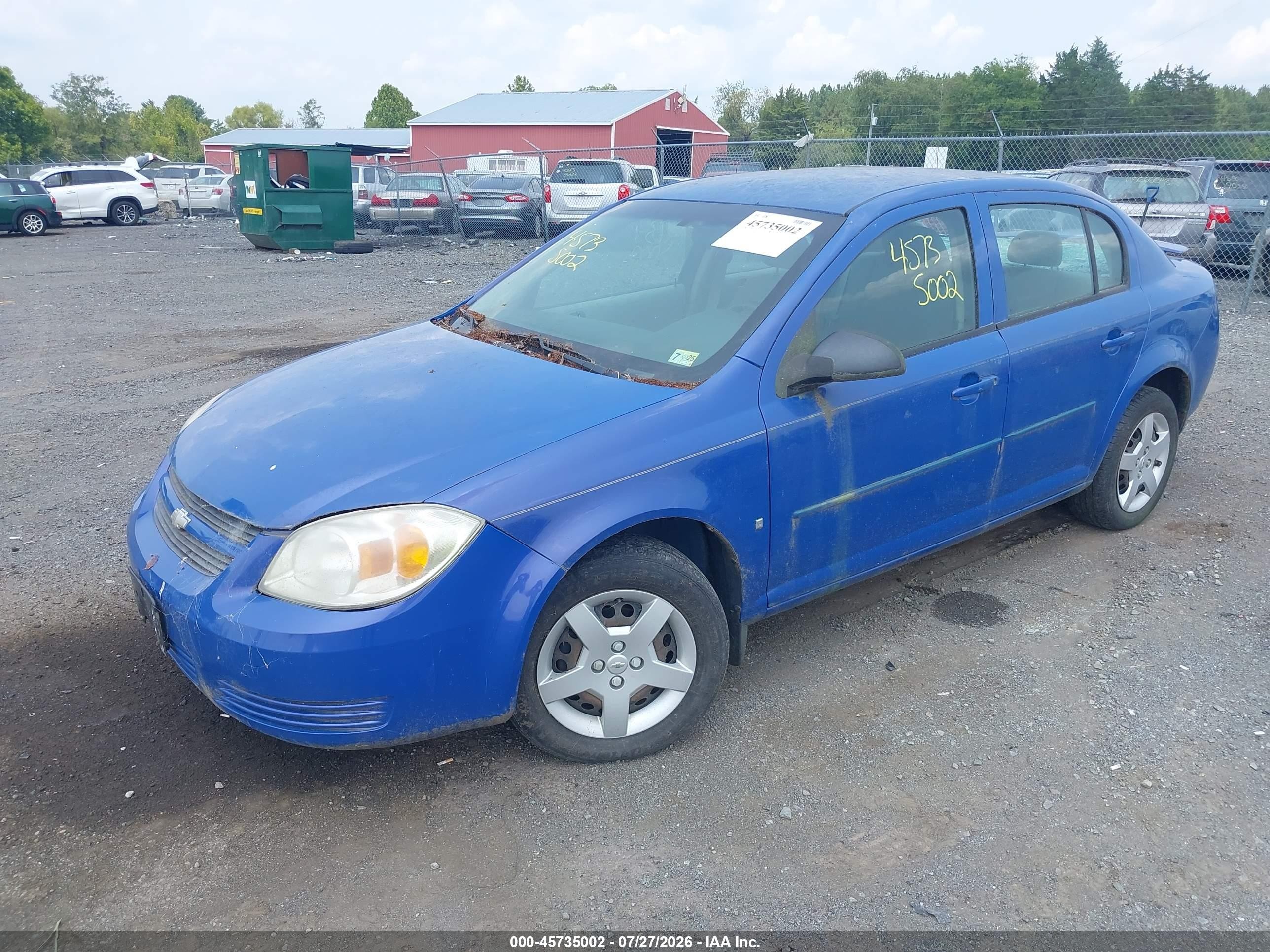 2008 Chevrolet Cobalt Ls Blue vin: 1G1AK58F387154640