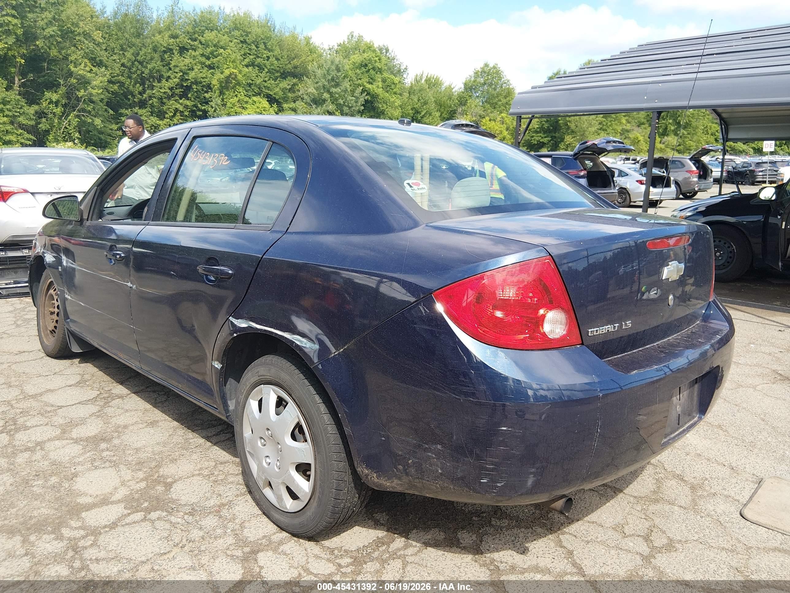 2008 Chevrolet Cobalt Ls Blue vin: 1G1AK58F687122913
