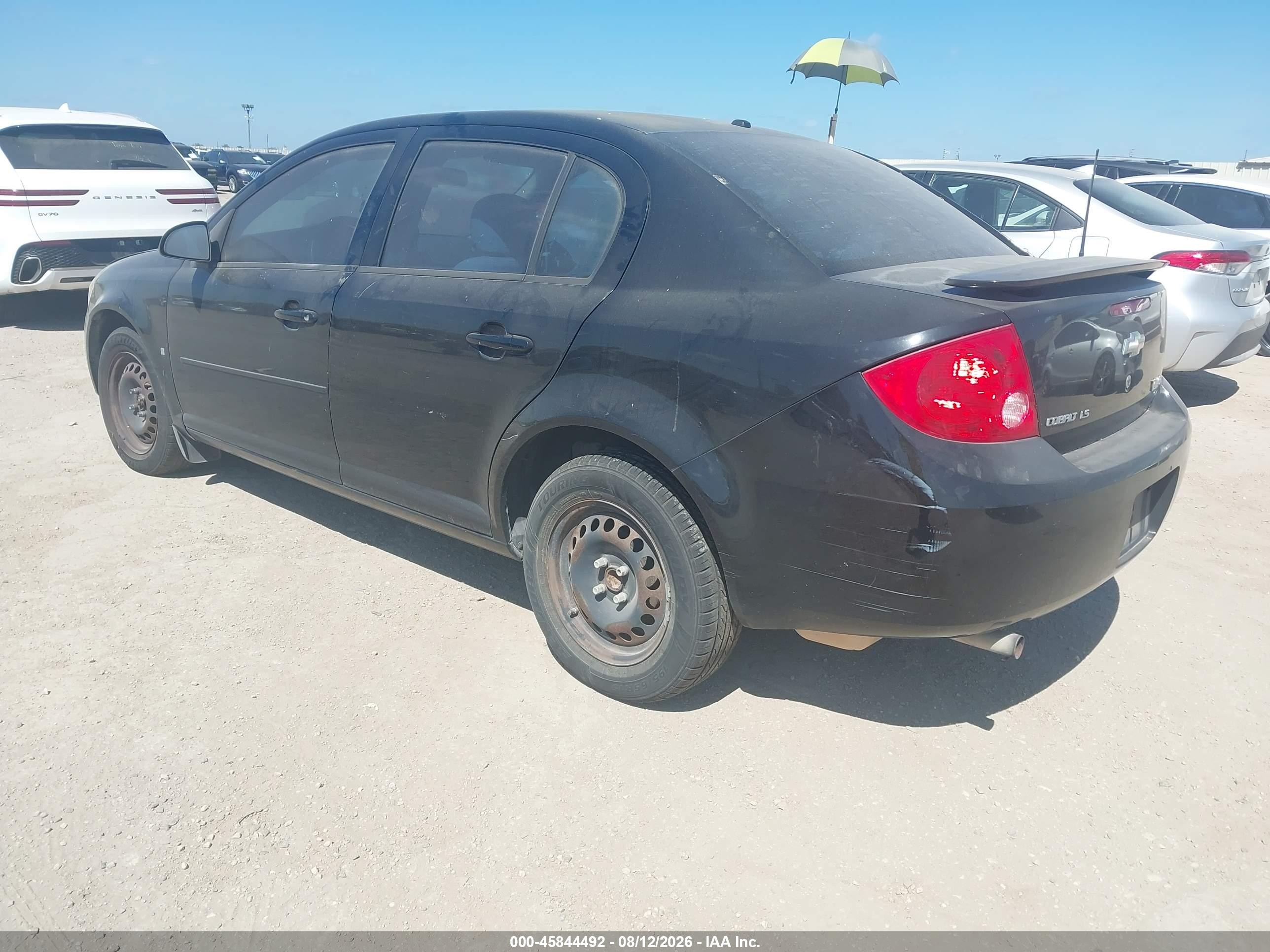 2008 Chevrolet Cobalt Ls Black vin: 1G1AK58F987110450