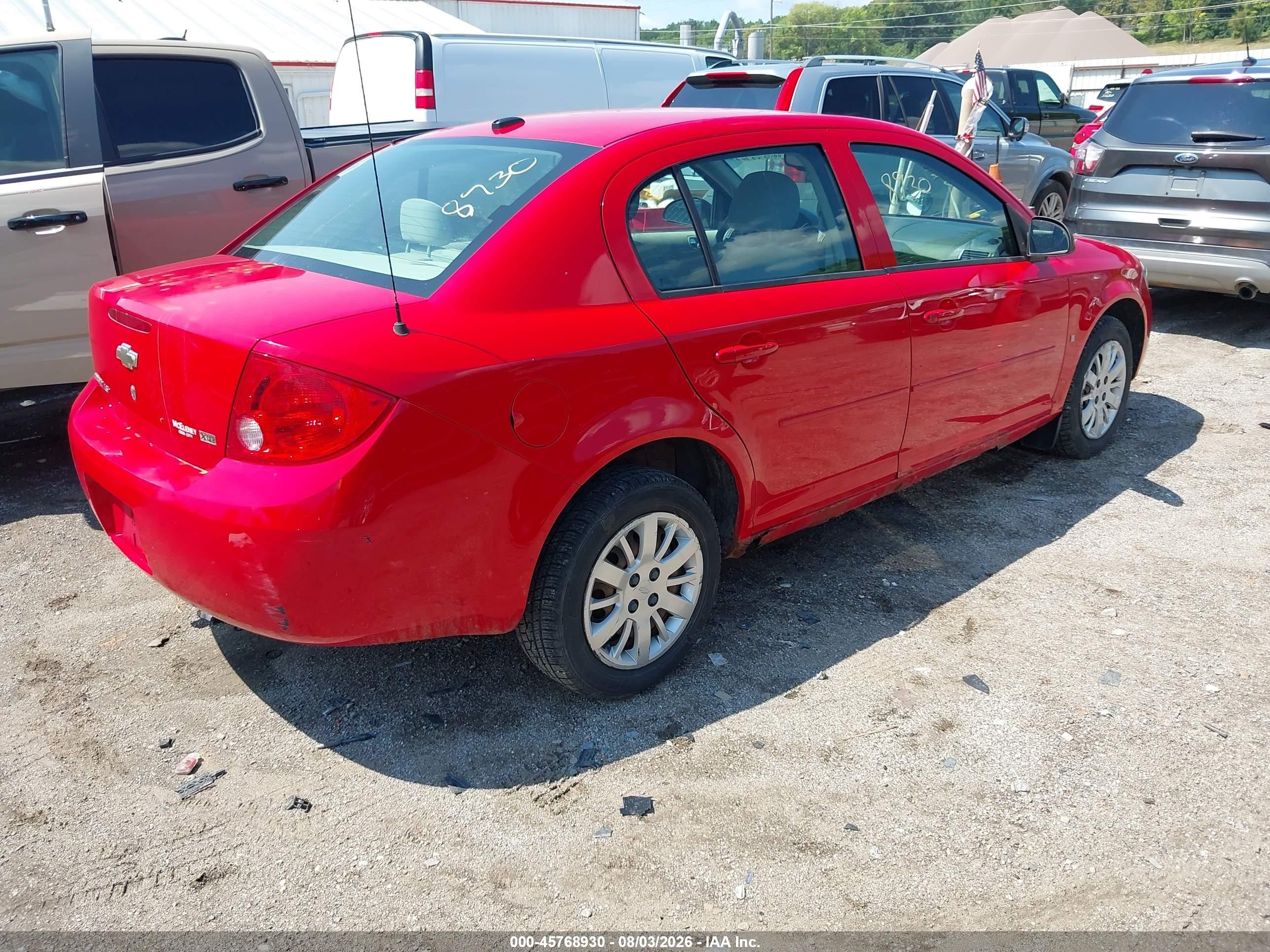 2009 Chevrolet Cobalt Ls Red vin: 1G1AK58H697134479