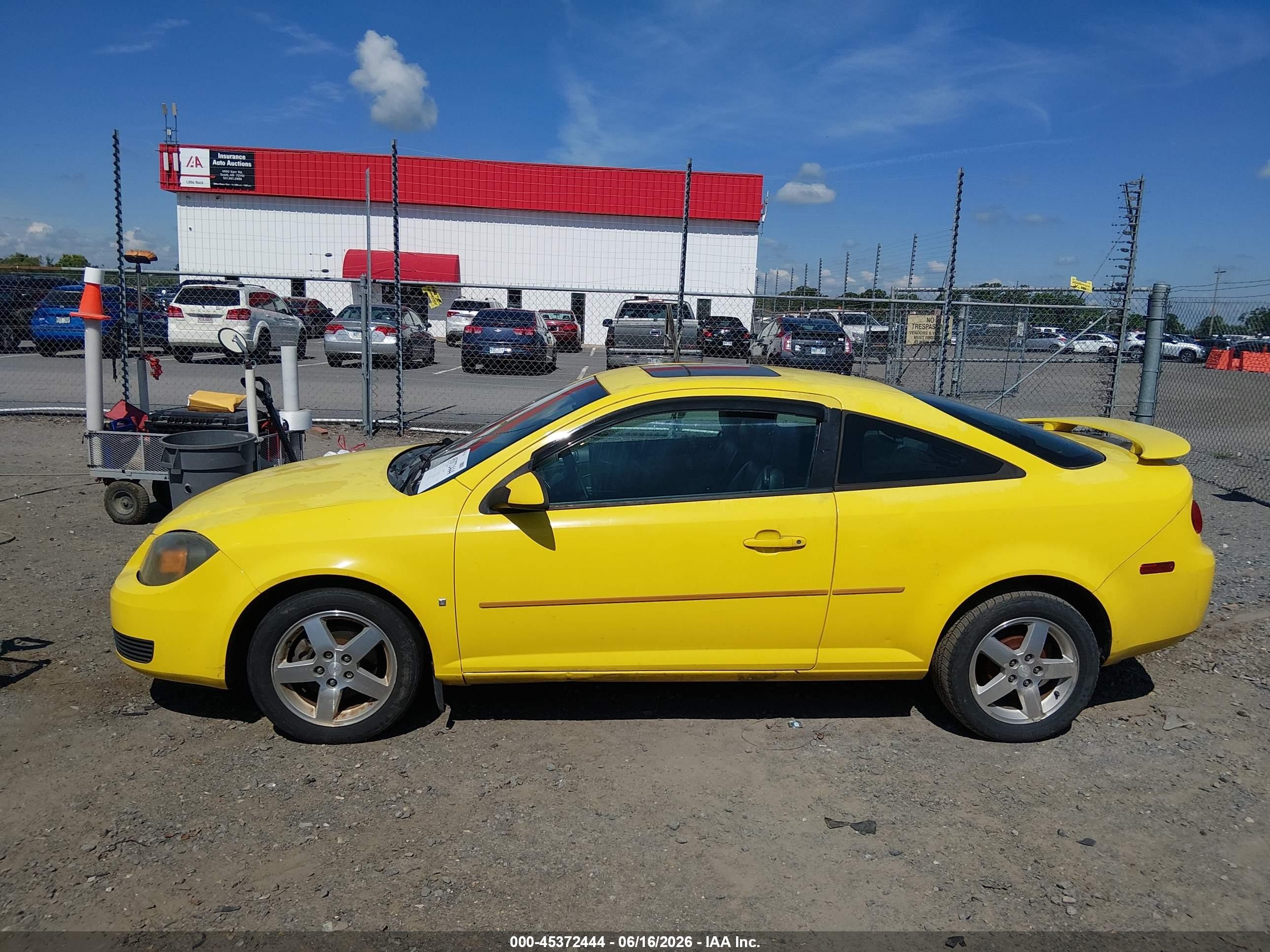 2007 Chevrolet Cobalt Lt Yellow vin: 1G1AL15F177215055