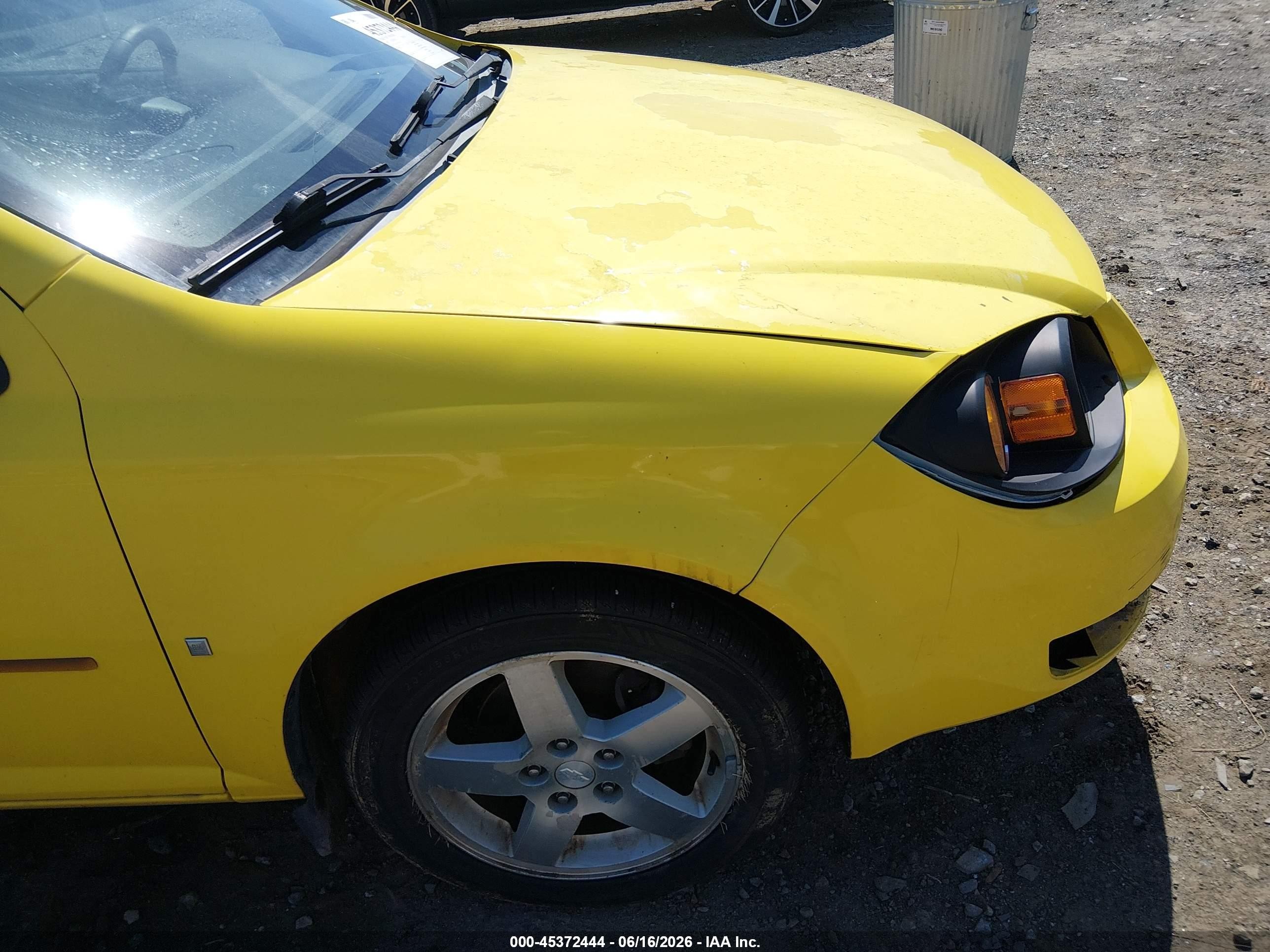 2007 Chevrolet Cobalt Lt Yellow vin: 1G1AL15F177215055