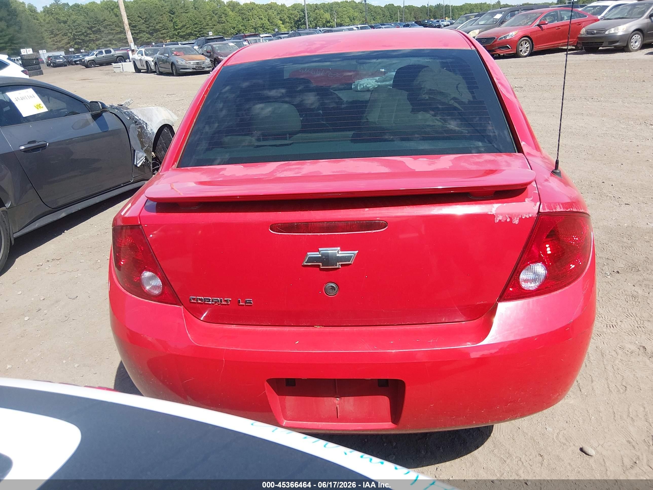 2005 Chevrolet Cobalt Ls Red vin: 1G1AL52F157582546