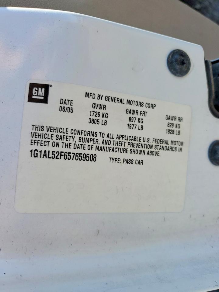 2005 Chevrolet Cobalt Ls Белый vin: 1G1AL52F657659508