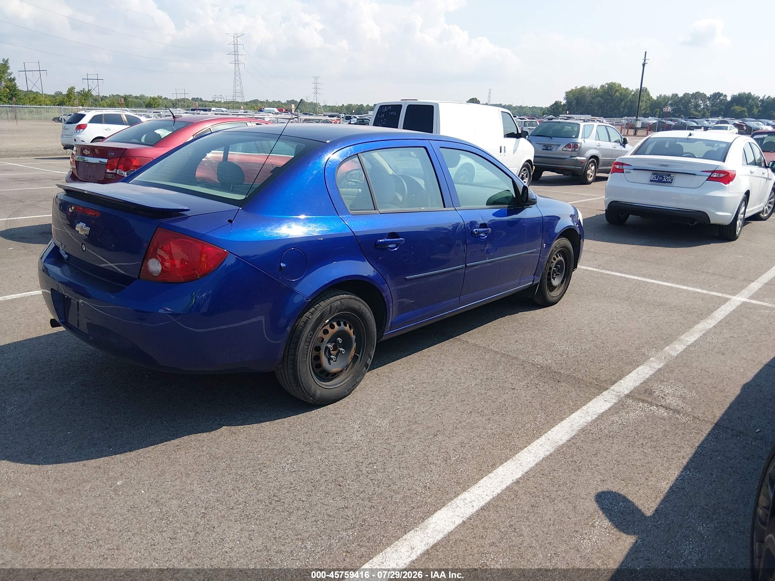 2007 Chevrolet Cobalt Lt Blue vin: 1G1AL55F377218434